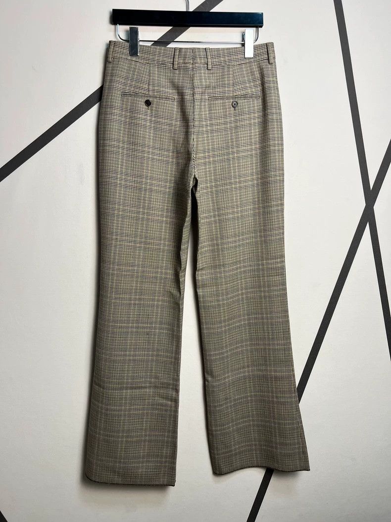 Celine CELINE Camel check wool micro-flared trousers Size 32" / US 10 / IT 46 - 2 Thumbnail