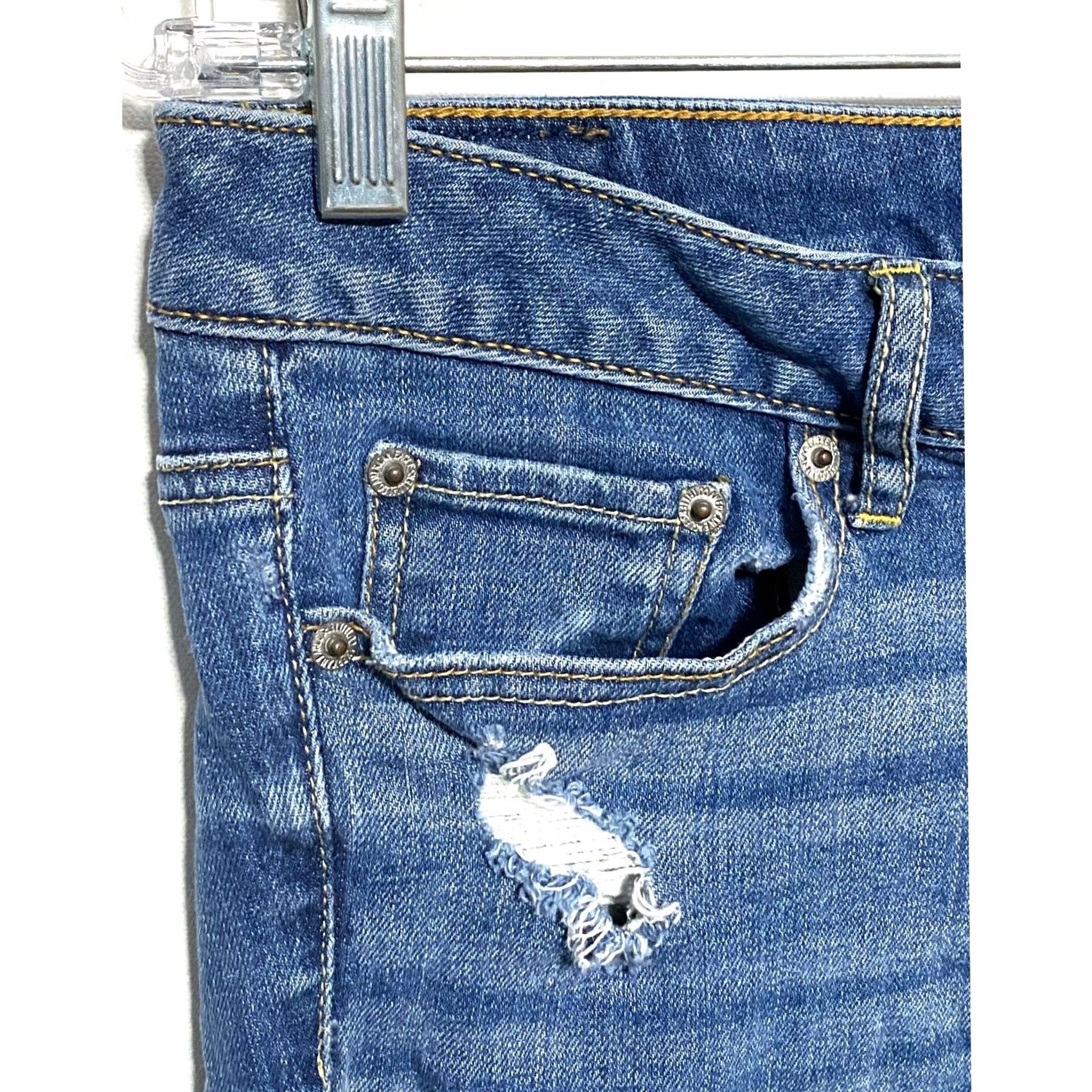American Eagle Outfitters American Eagle Bermuda Jeans Shorts Womens 6 Distressed Stretch Denim Grunge Y2K Boho Bohemian Shirt Size 28" / US 6 / IT 42 - 3 Thumbnail