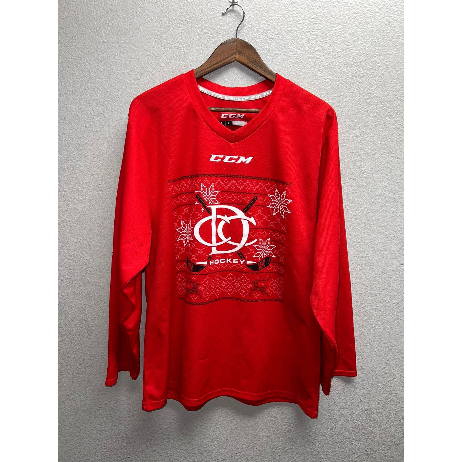 Ccm CCM Hockey Red Jersey Top Christmas Winter Y2K Small Size US S / EU 44-46 / 1 - 1 Thumbnail