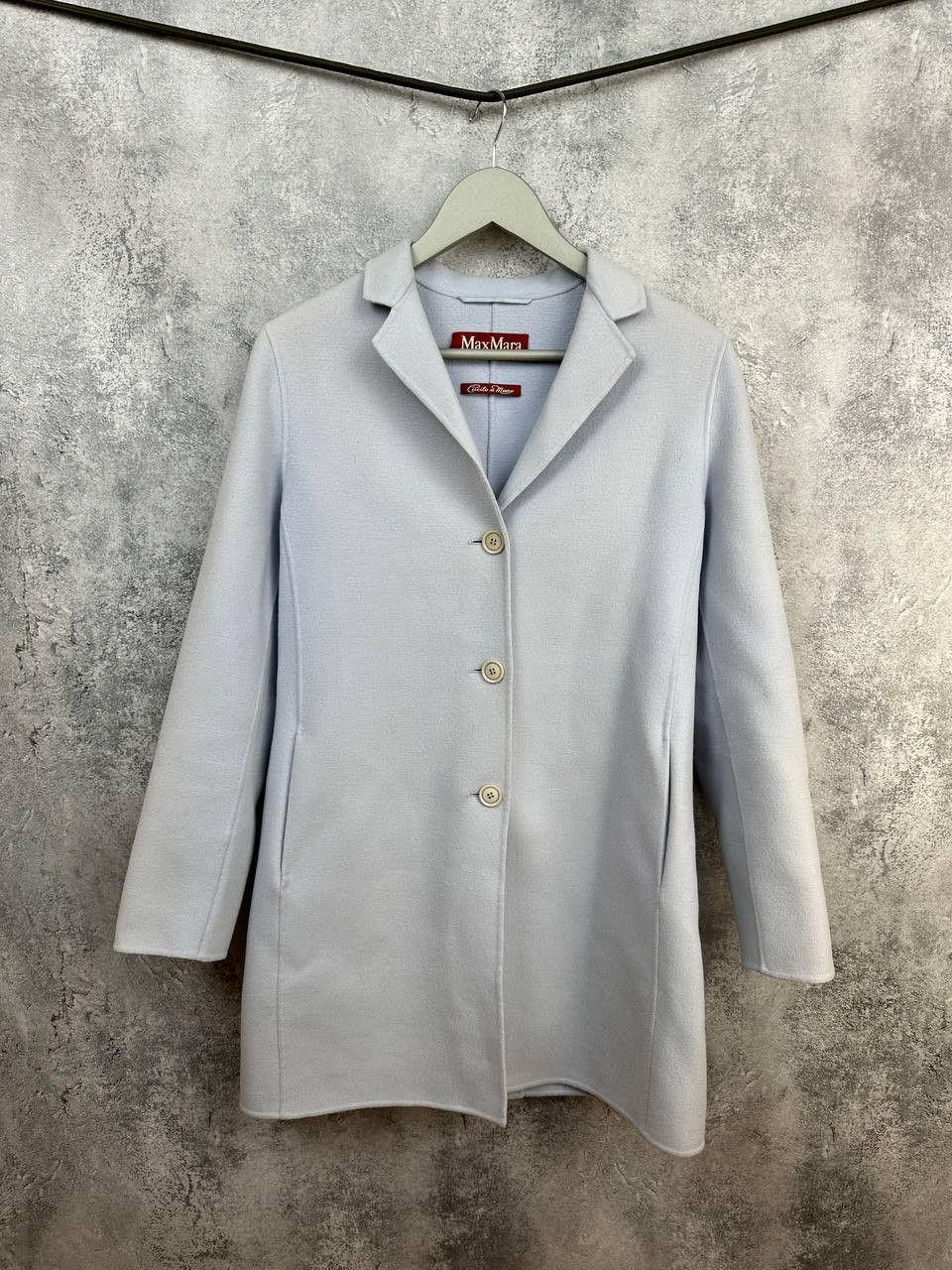 Max Mara Max Mara Studio Cucito a Mano Blue Virgin Wool Tailored Coat Size S / US 4 / IT 40 - 1 Thumbnail