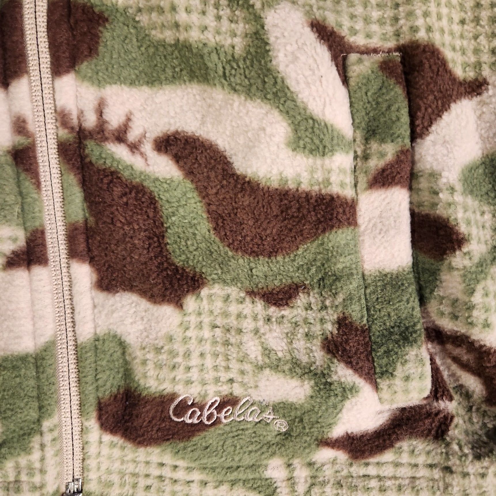 Vintage Cabela's Full Zip Fleece Jacket Sweatshirt Womens Large Camo Deer Elk Outdoors Jacket Size L / US 10 / IT 46 - 4 Thumbnail