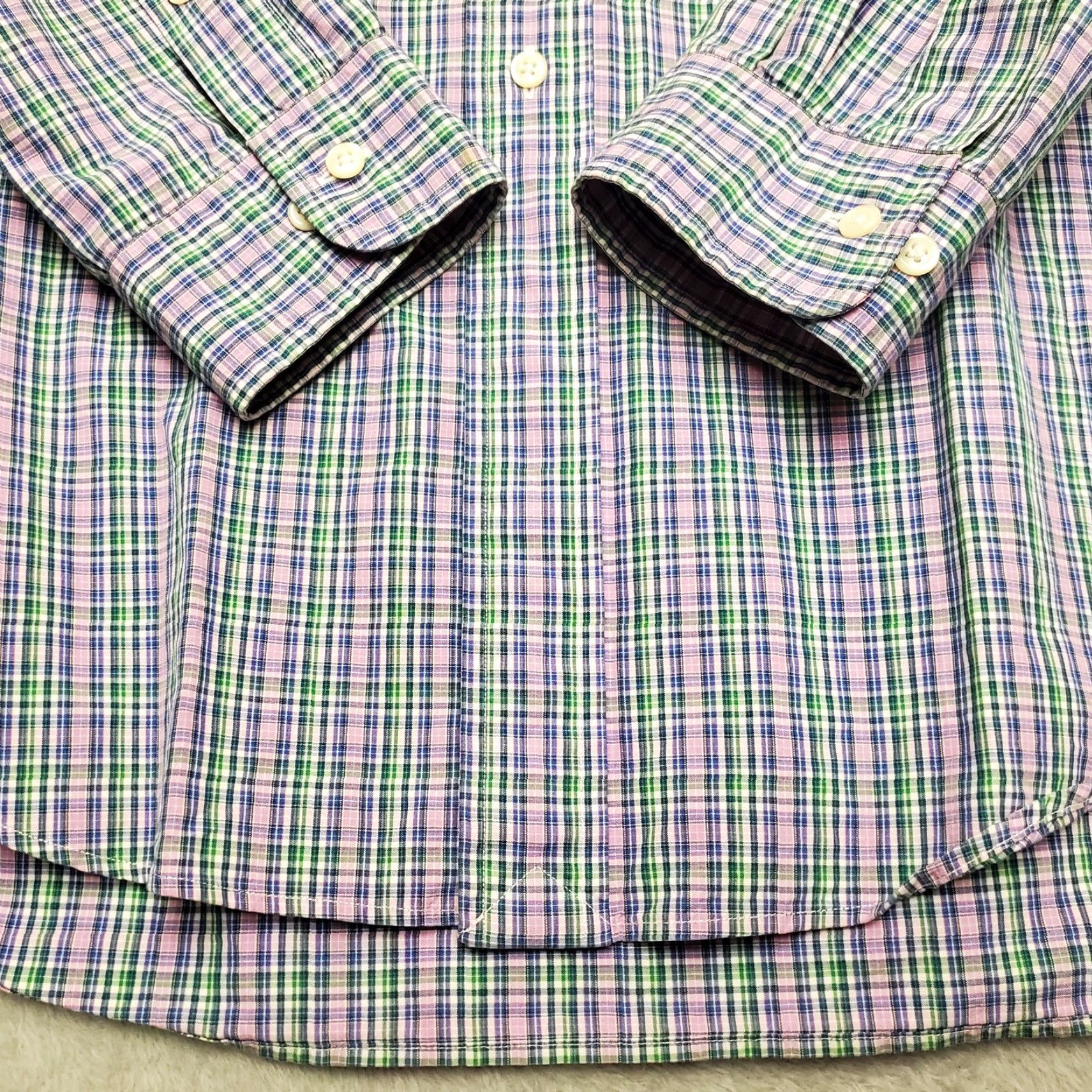 Ralph Lauren Ralph Lauren Shirt Men Large Lavender Green Plaid Button-Down Casual Pony Classic Fit Size US L / EU 52-54 / 3 - 4 Thumbnail