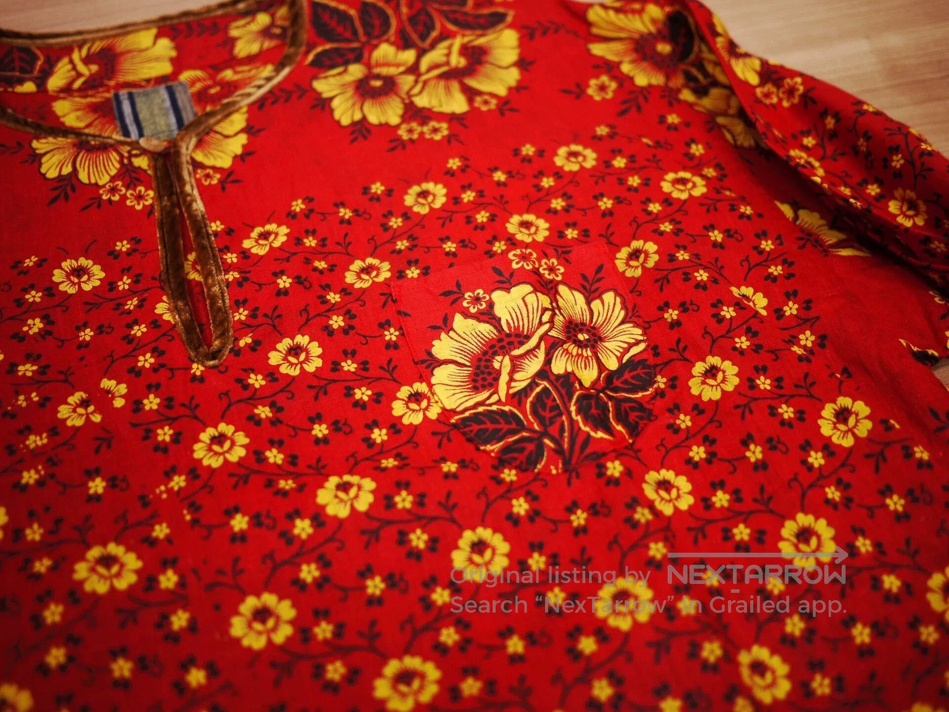 Visvim Red Floral Print Long-Sleeve Shirt. Size US XL / EU 56 / 4 - 4 Thumbnail