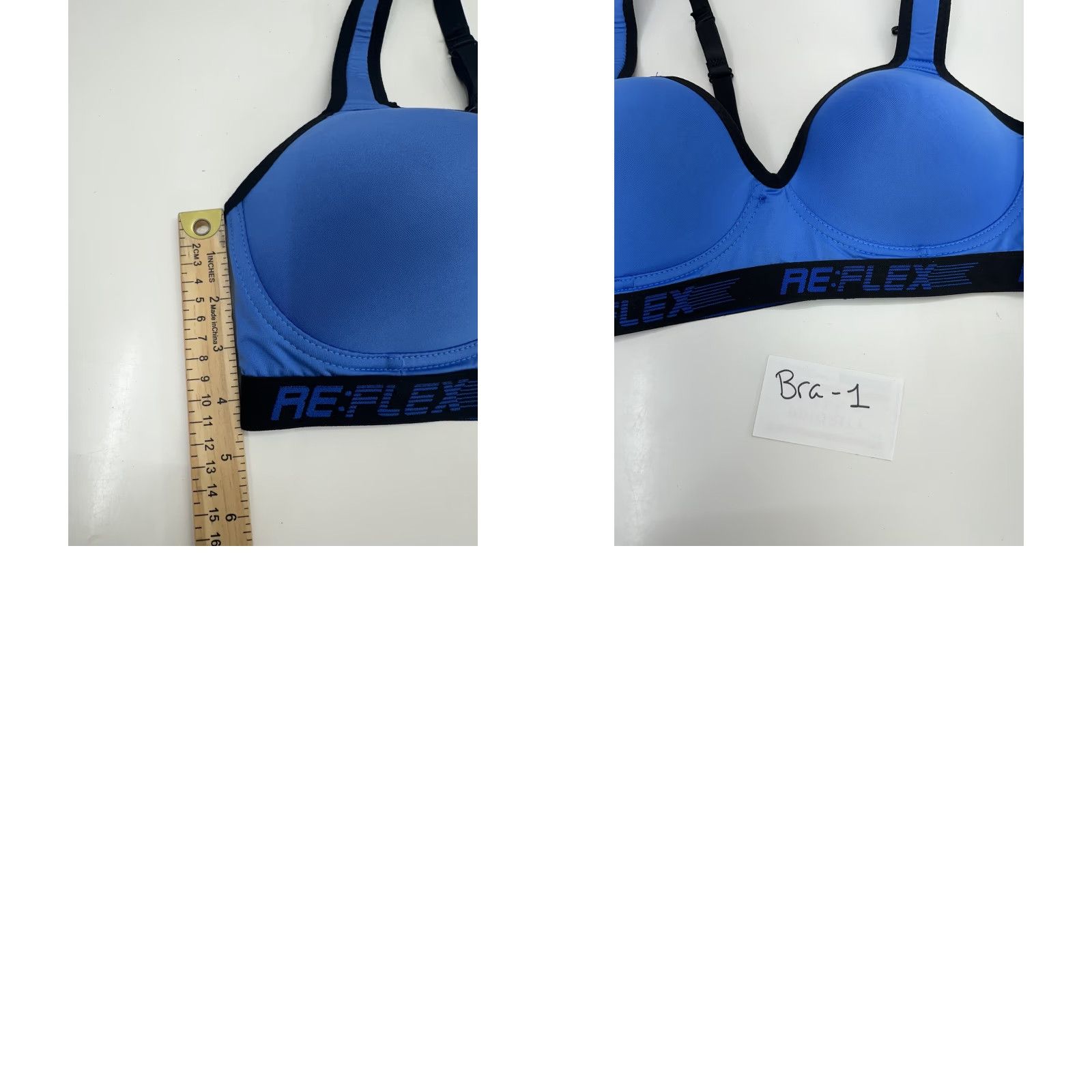 Vintage ReFlex Womens Bra Size 1X Blue Padded Sports Bra Adjustable Size ONE SIZE - 8 Thumbnail