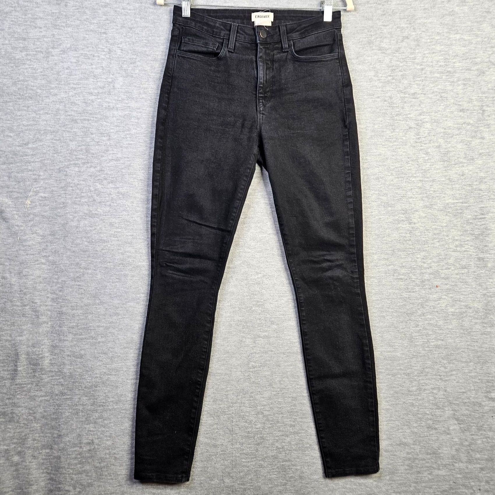 L'AGENCE L'AGENCE Jeans Dark Wash Skinny Five Pockets Casual Size 27 Womens Black 5-Pocket Denim Slim Fit Belted Regular Rise Mid Vintage No Size 27" / US 4 / IT 40 - 2 Thumbnail