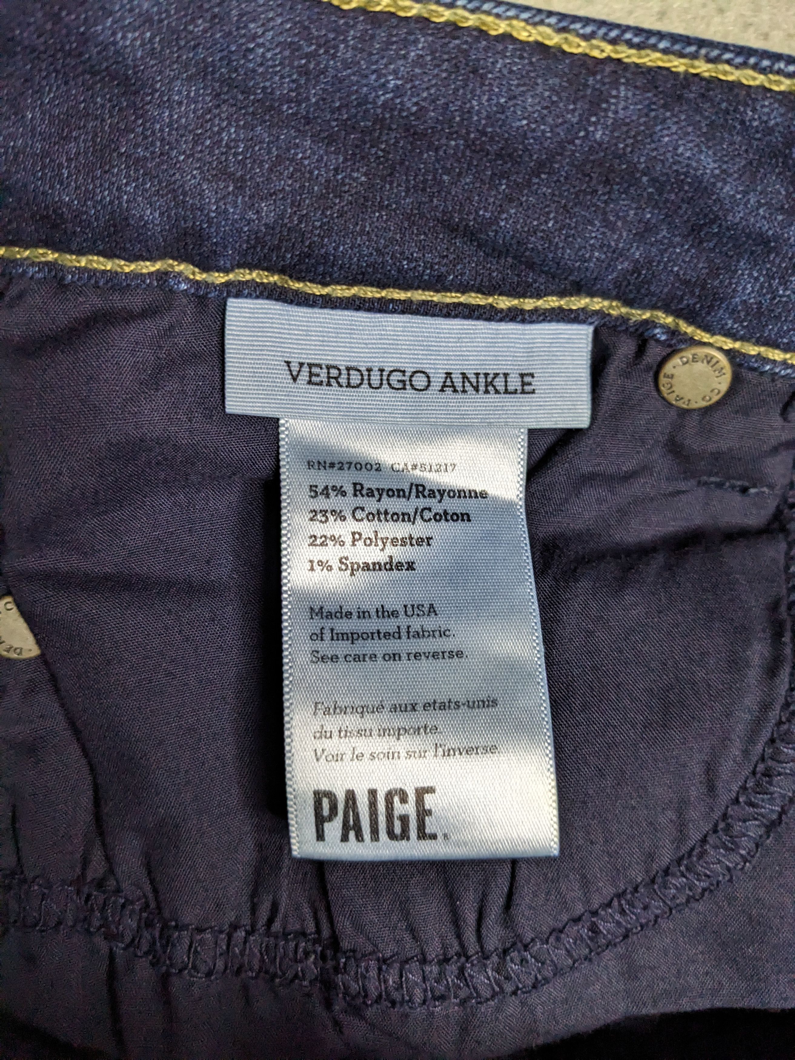 Paige Paige Jeans Verdugo Ankle 28x26 Stretch Slim Denim Low Rise Size 28" / US 6 / IT 42 - 15 Thumbnail