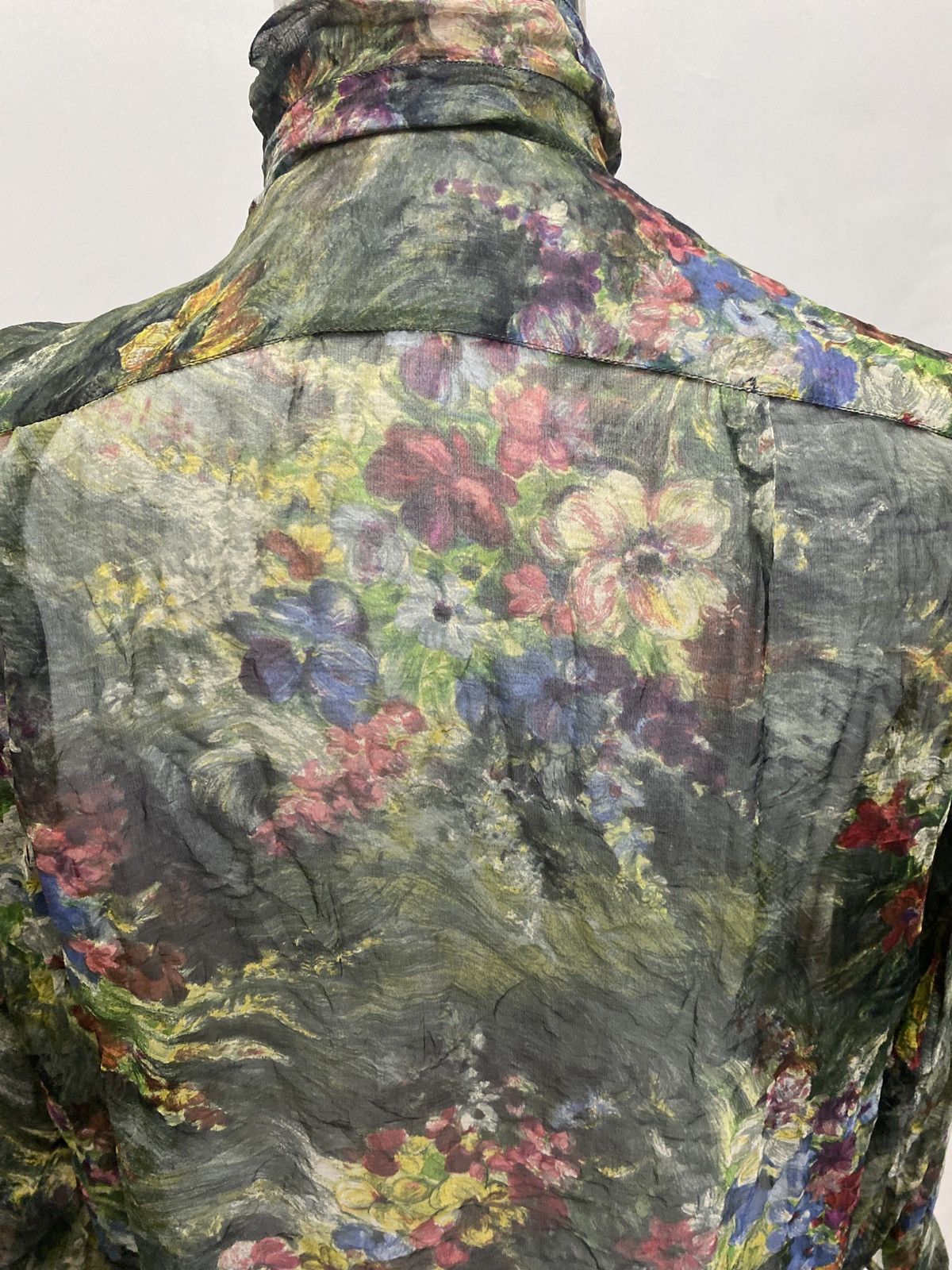 Vintage × agnes b. Vintage 80s AGNES B Silk Polyester Anorak Floral SHIRT Size US M / EU 48-50 / 2 - 4 Thumbnail