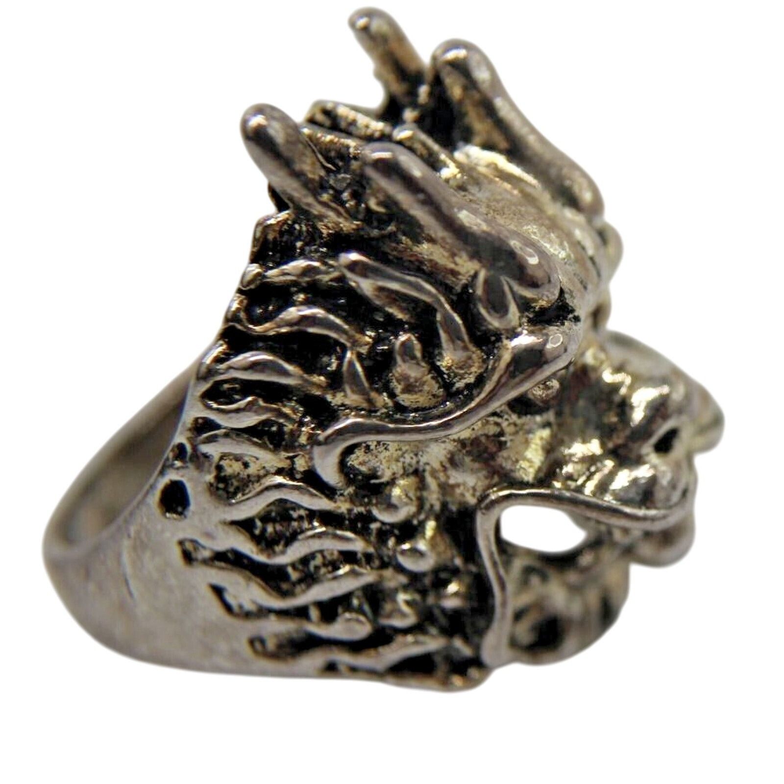 Other Silvertone Goldtone Dragon Head Gargoyle Men's Ring • Sz 11 Size ONE SIZE - 3 Thumbnail