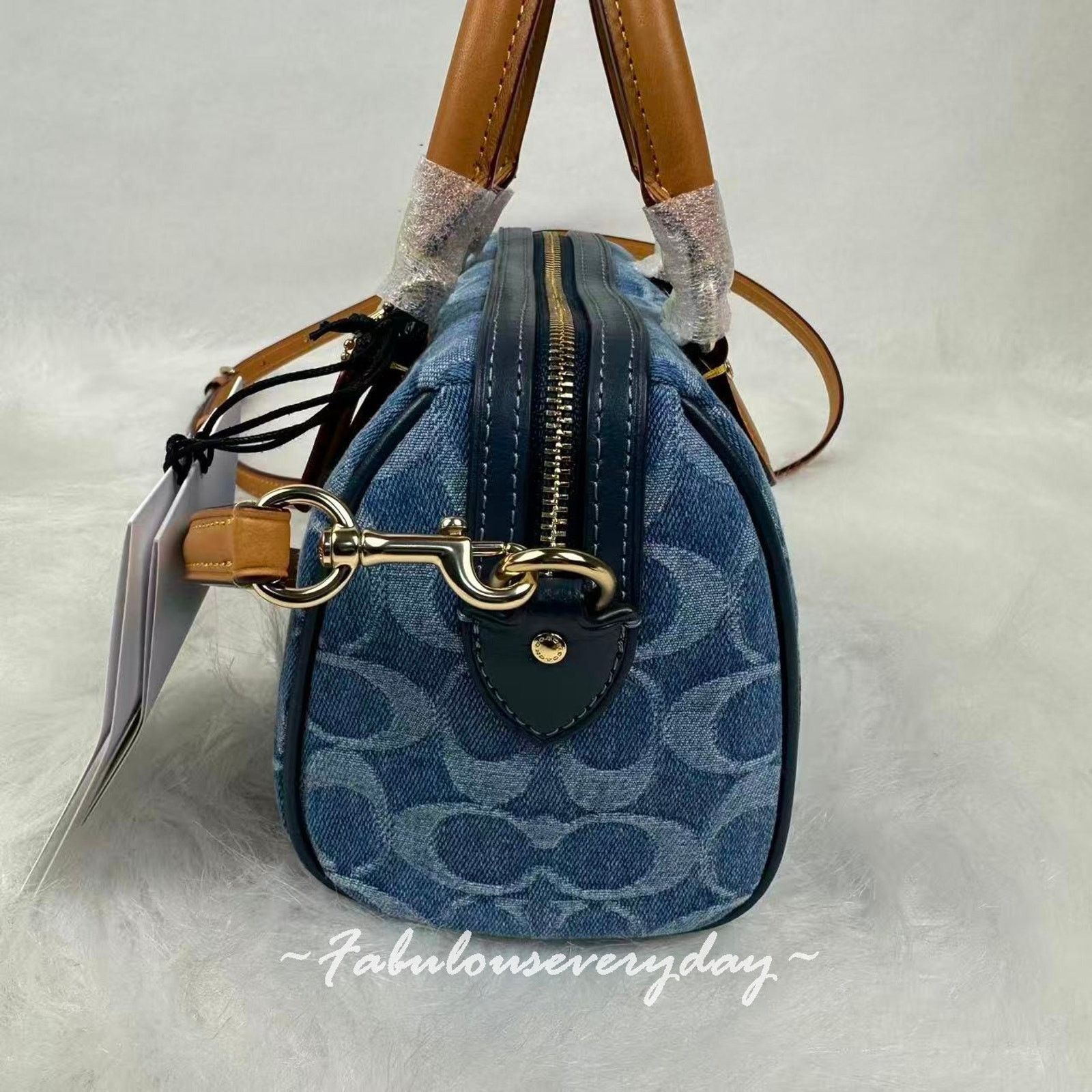 Coach Coach Mini Rowan Crossbody Signature Denim Gold/Indigo Blue Size ONE SIZE - 2 Thumbnail