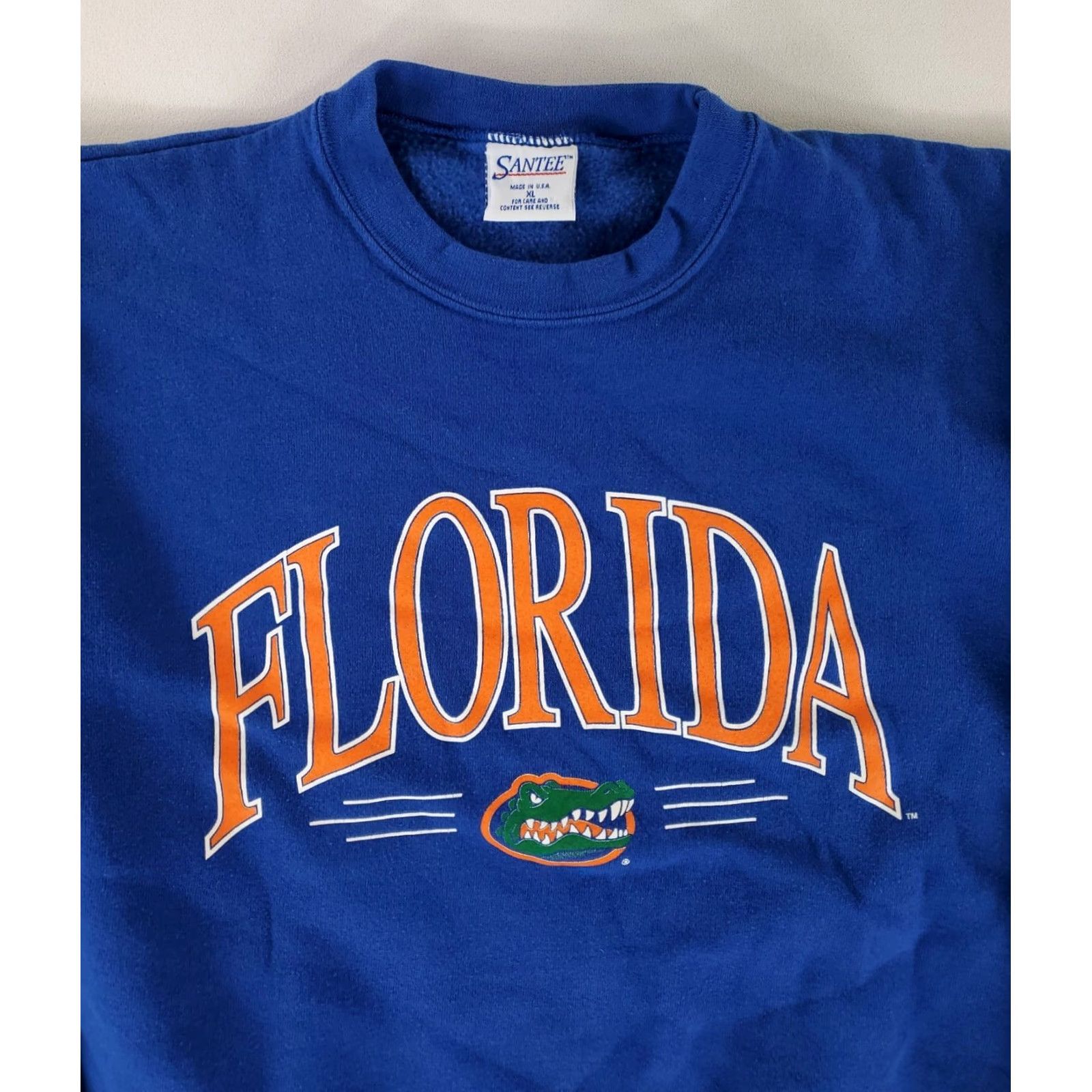 Vintage Santee Sweatshirt Blue Made USA Mens XL University Florida Gators Pullover Shirt Size US XL / EU 56 / 4 - 2 Thumbnail