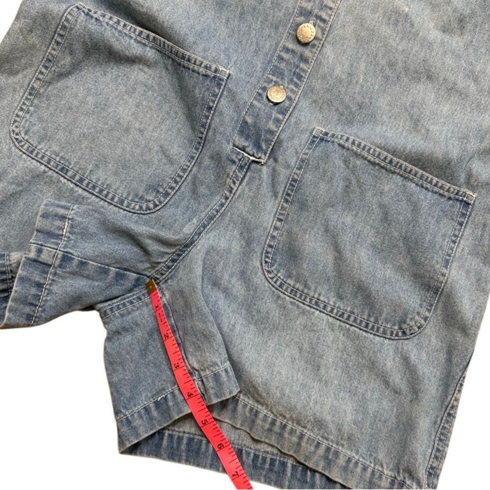 Vintage 90s Vintage Moda Intl Chambray Button Front Vneck Jumpsuit P Size US 26 / EU 42 - 7 Thumbnail