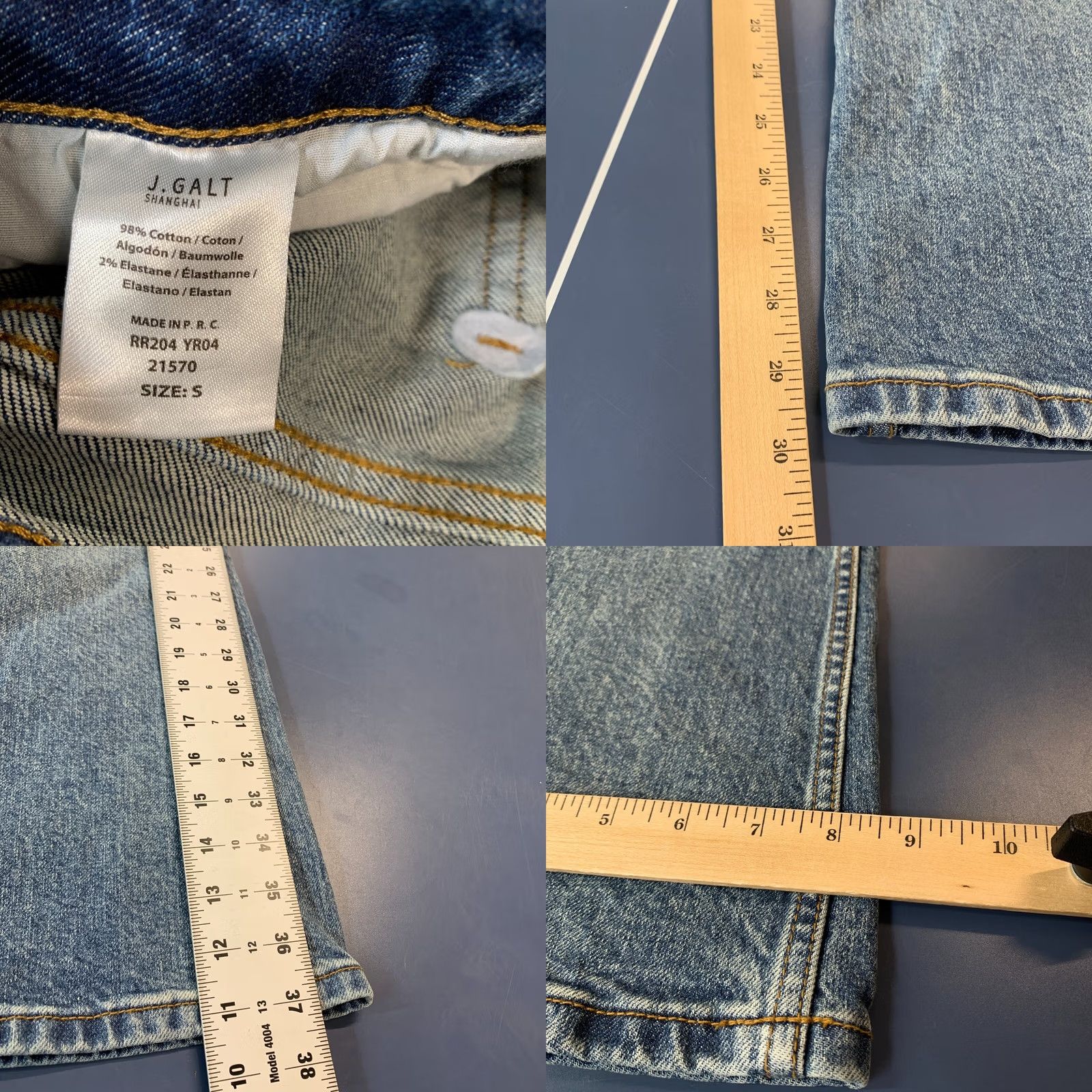 Denime J.Galt Jeans Womens Small Light Wash Boot Cut Blue Denim 29x30 Size 28" / US 6 / IT 42 - 9 Thumbnail