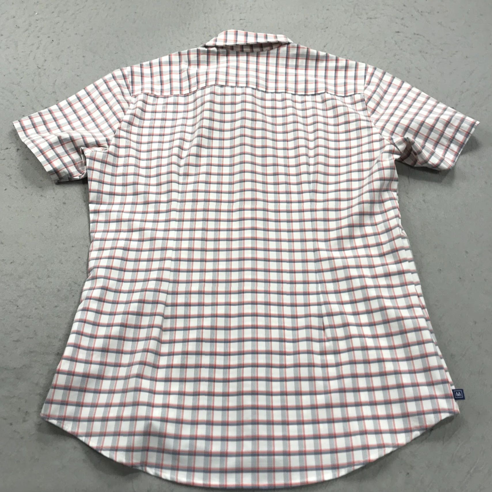 Mizzen+Main Mizzen+Main Shirt Mens M White Pink Check Performance Stretch Slim Fit Button-Up Casual Short Sleeve Button-Front Collared Size US M / EU 48-50 / 2 - 6 Thumbnail