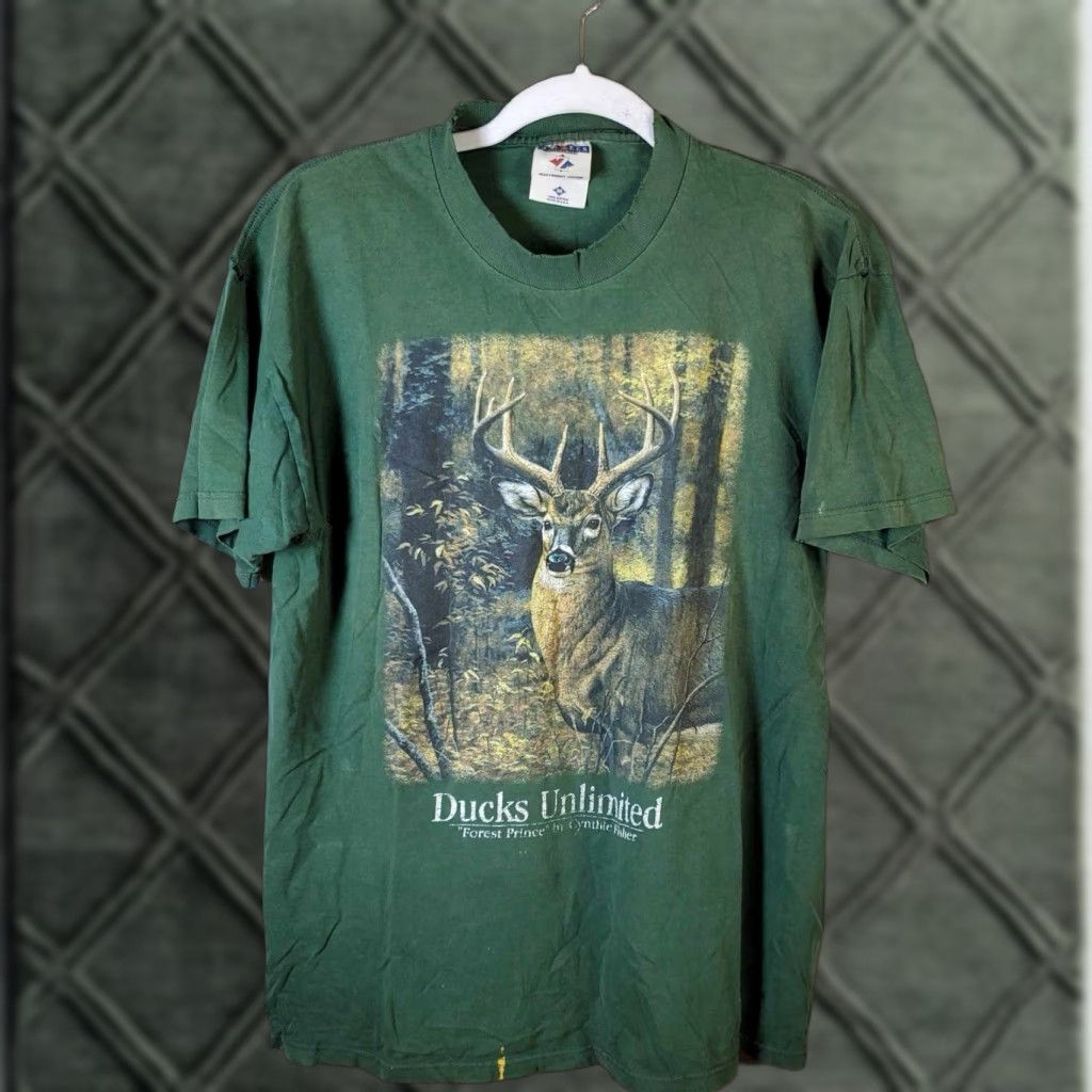 Jerzees VINTAGE Ducks Unlimited T Shirt Mens M Green Nature 90s Outdoor Animals Distressed Rare Jerzees Size US M / EU 48-50 / 2 - 1 Thumbnail