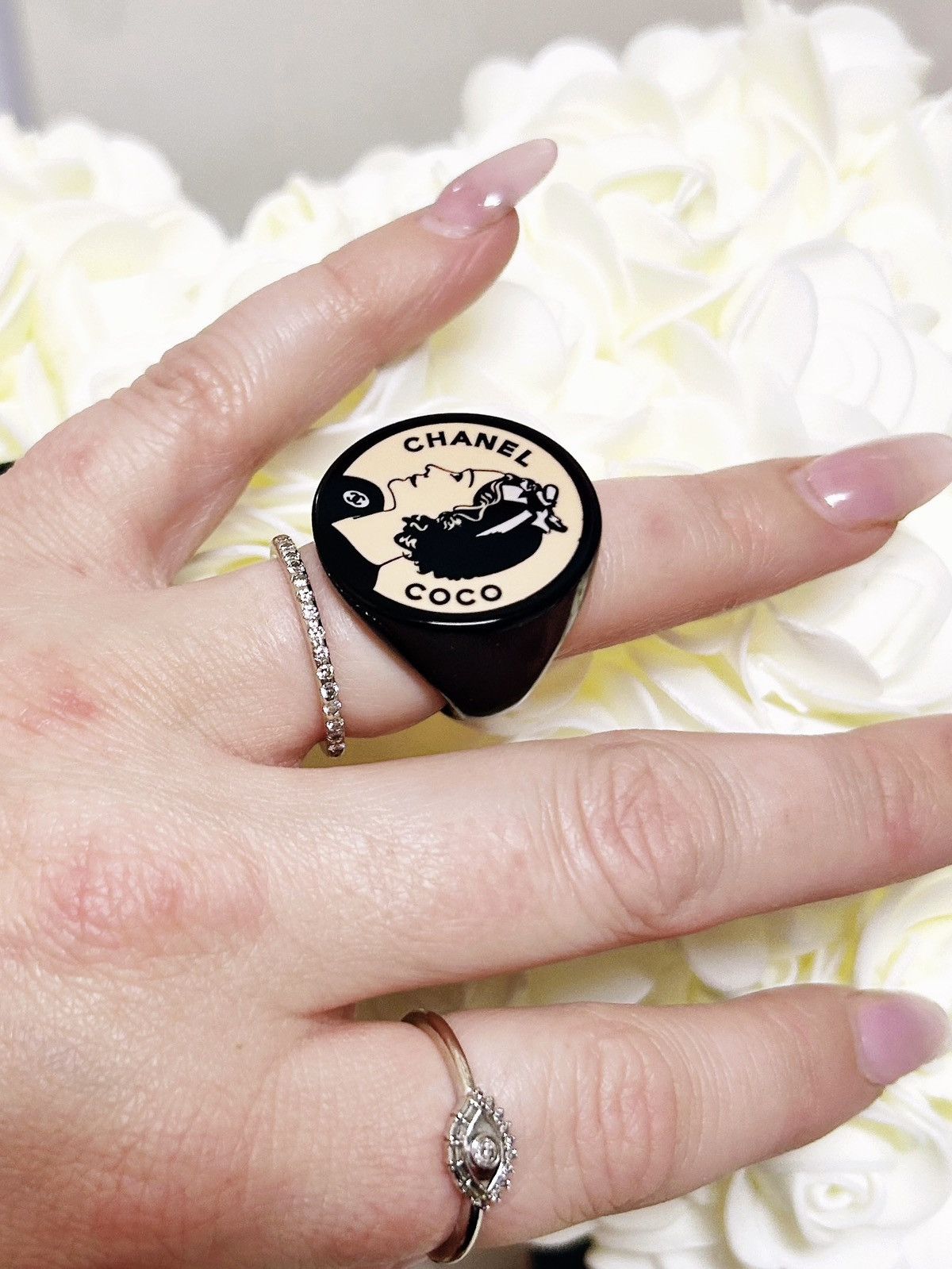 Chanel Authentic Chanel RARE 2003 Pink / Black Coco Chanel Ring Size ONE SIZE - 3 Thumbnail