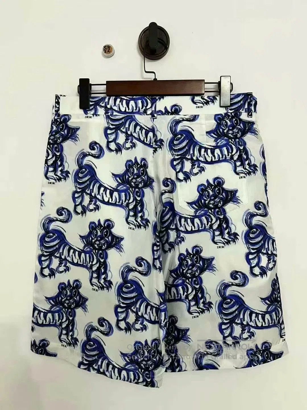 Dior dior tiger logo shorts in white and blue. Size US 44 / EU 60 - 2 Thumbnail