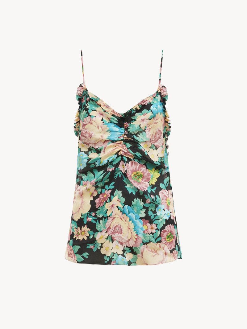 Chloe o1loc1c10226 Ruched Tank Top in Multicolor Size M / US 6-8 / IT 42-44 - 1 Thumbnail