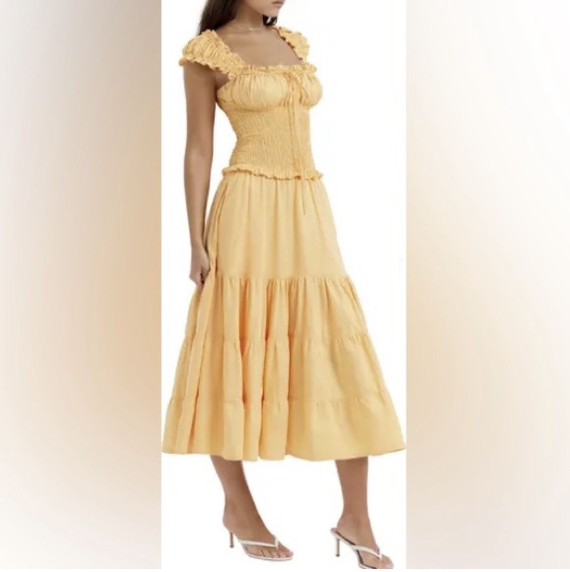 House of CB House of CB Phedra Ruffle Smocked Bodice Sundress Size M / US 6-8 / IT 42-44 - 2 Thumbnail