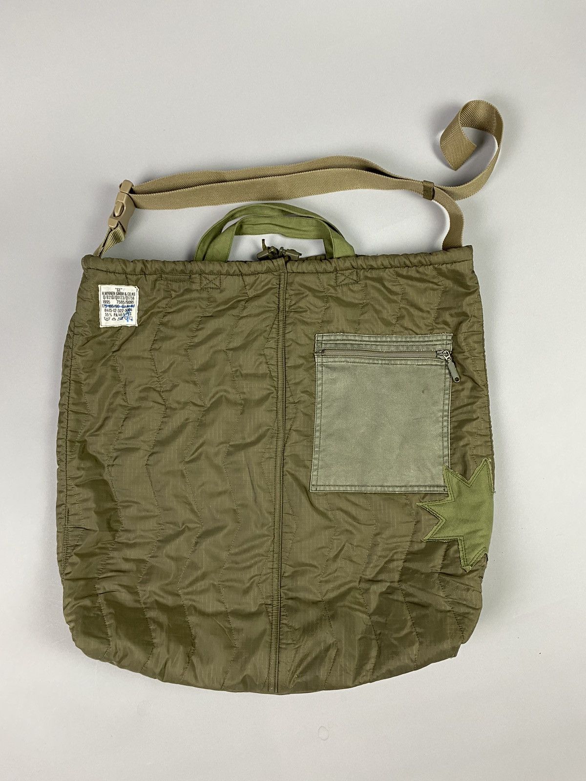 Vintage Upcycled Military Jacket Tote Bag - handmade Size ONE SIZE - 1 Thumbnail