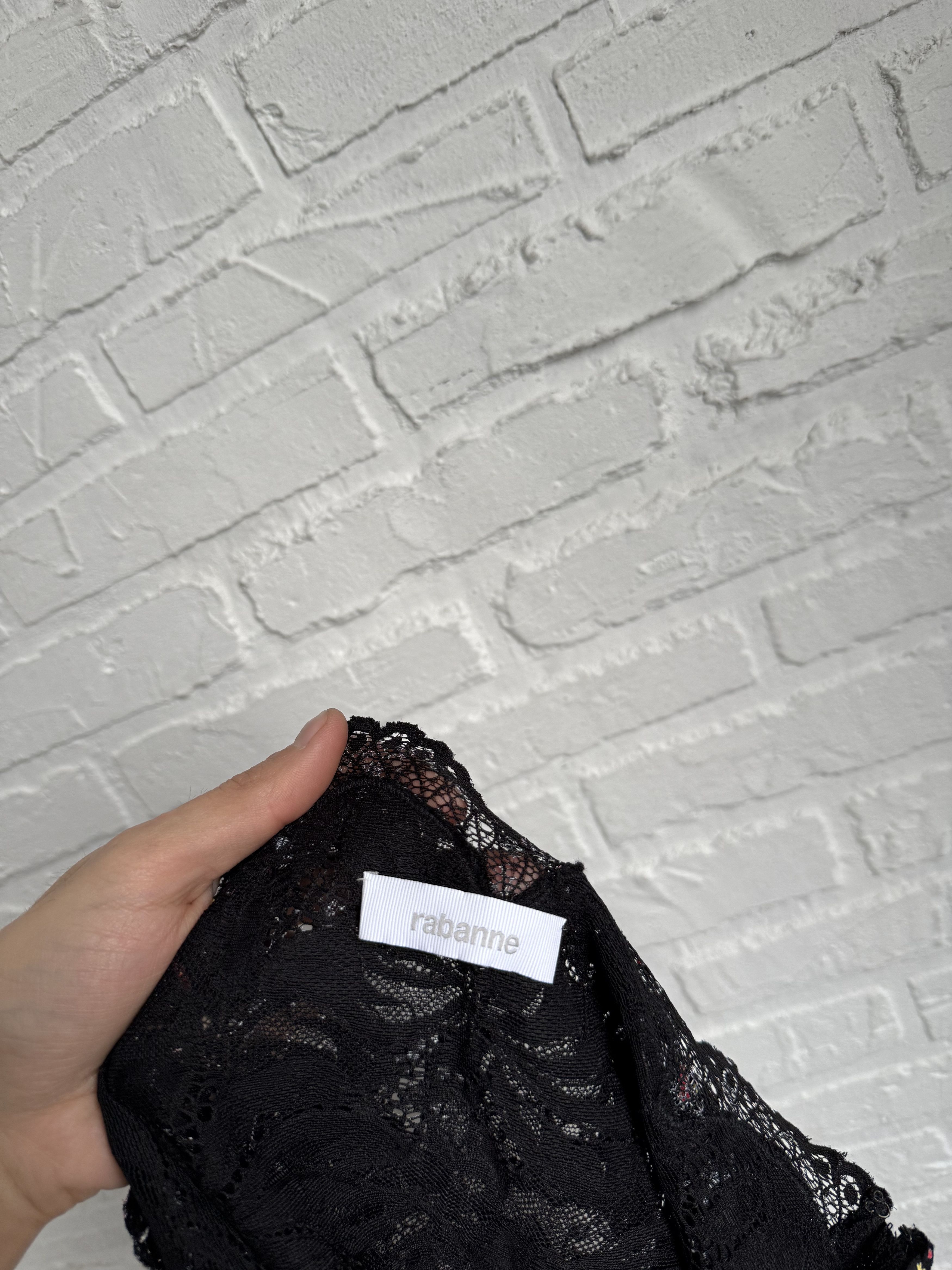 Paco Rabanne Rabanne Floral Lace Top & Skirt Set Black Size XS / US 0-2 / IT 36-38 - 5 Thumbnail