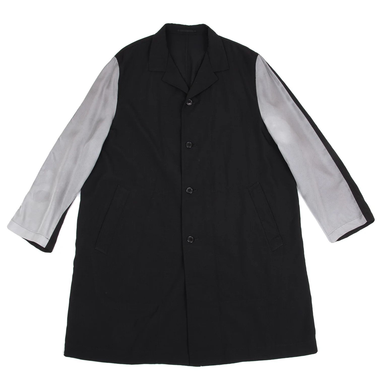 Comme des Garcons Homme Plus Color Block Sleeve Coat in Black and Gray, Size M Size US M / EU 48-50 / 2 - 1 Thumbnail