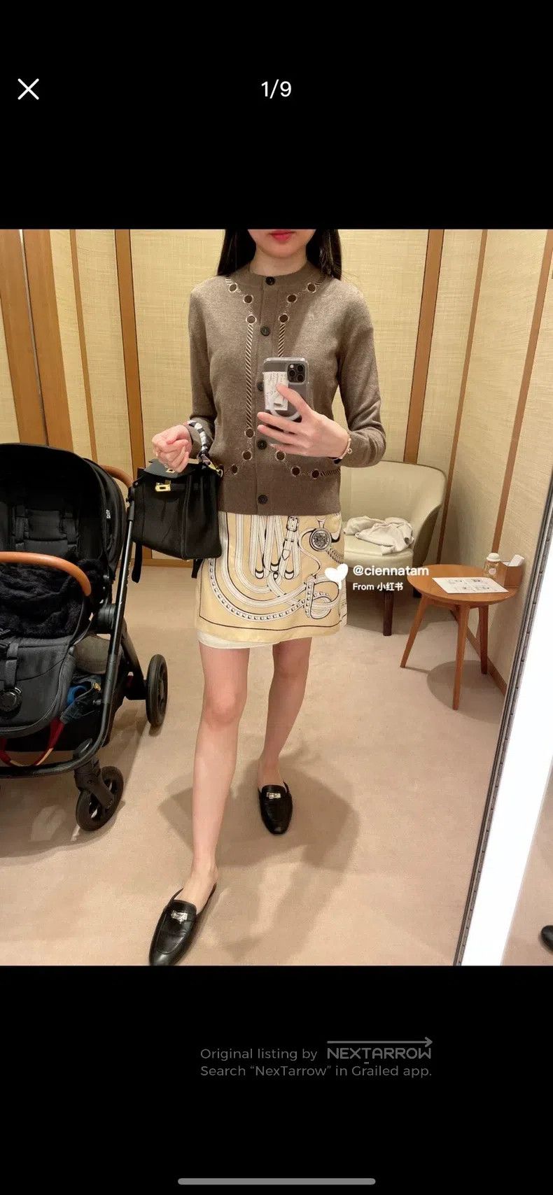 Hermes Hermes Contrast Color Silk One-piece Skirt Size 24" / US 00 / IT 34 - 4 Thumbnail