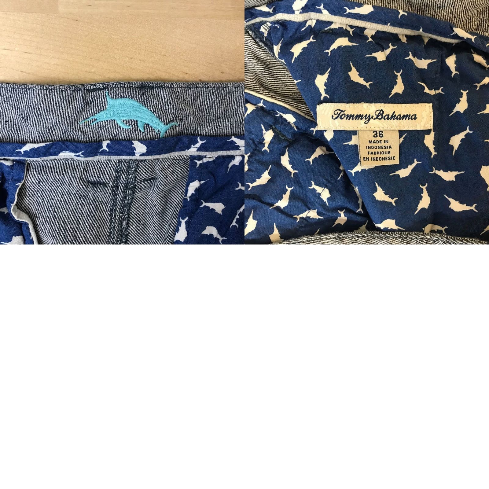 Tommy Bahama TOMMY BAHAMA Men 36 BLUE Casual Shorts with Pockets Chino Baggy? Size US 36 / EU 52 - 8 Thumbnail