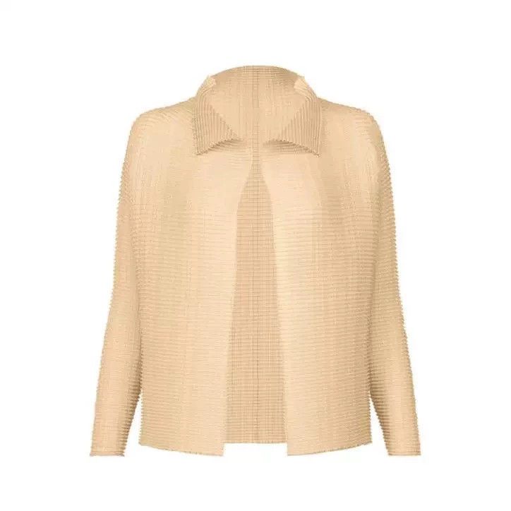 Issey Miyake beige issey miyake ribbed cardigan with collar-dmc Size US M / EU 48-50 / 2 - 1 Thumbnail