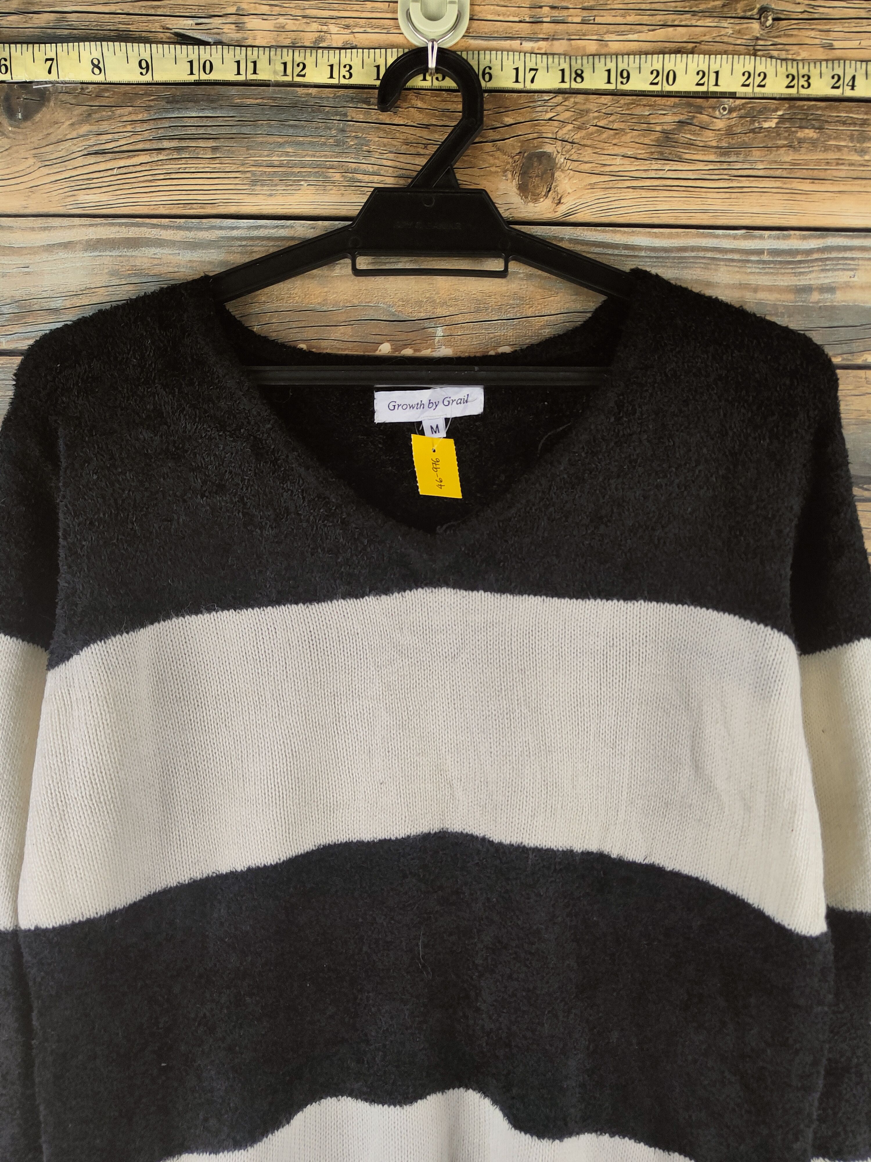 Japanese Brand DL Growth by Grail Black White Knitwear Sweatshirts #46-976 Size US M / EU 48-50 / 2 - 2 Thumbnail