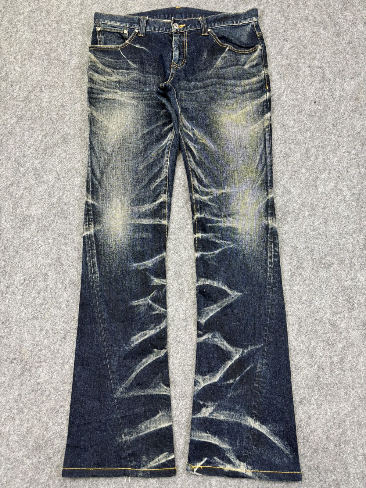 Tornado Mart 💥Flare💥Rare Tornado Mart Insane Claw Mark Fades Denim K14 Size US 33 - 17 Thumbnail