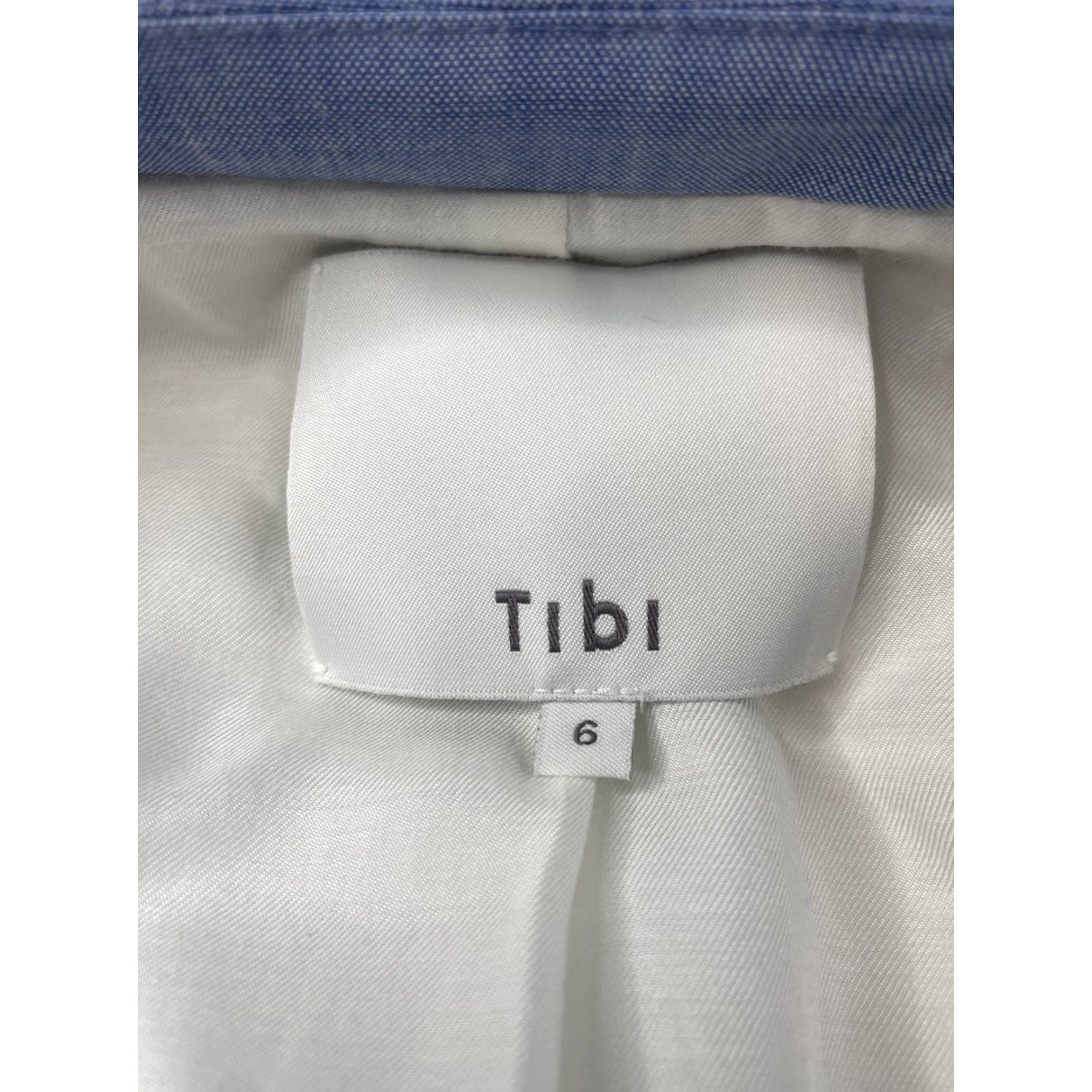 Tibi Tibi Blazer Shirt Jacket Blue Size 6 Women Regular Button Two-Button Long Sleeve Solid Cotton Blend Casual Jacket Size M / US 6-8 / IT 42-44 - 4 Thumbnail