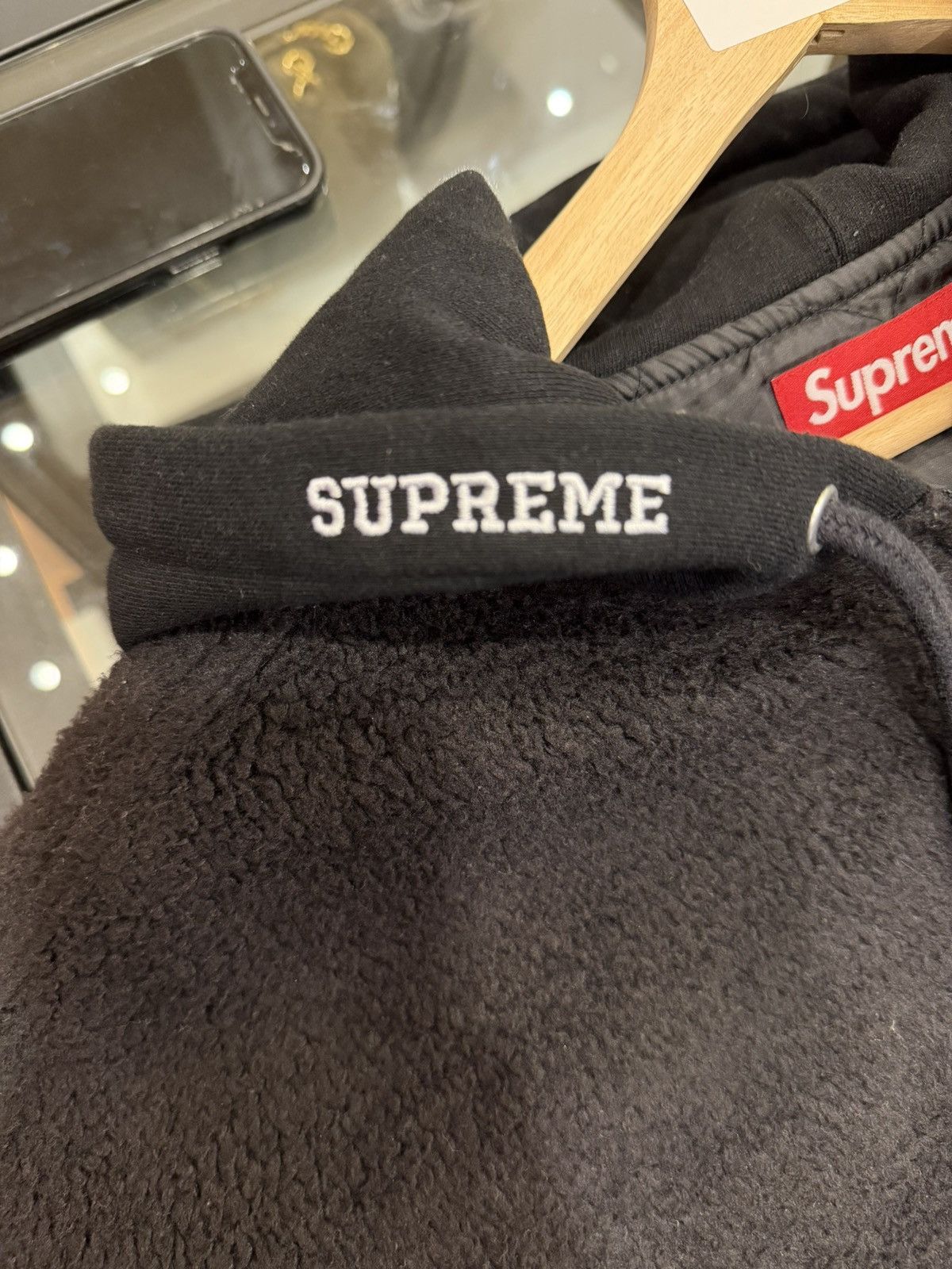 Supreme Supreme Fleece Zip Up Hoodie - Black Size US L / EU 52-54 / 3 - 3 Thumbnail