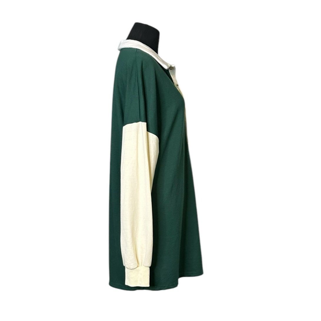 Shein Shein green cream long sleeves polo shirt dress size Medium Size M / US 6-8 / IT 42-44 - 6 Thumbnail