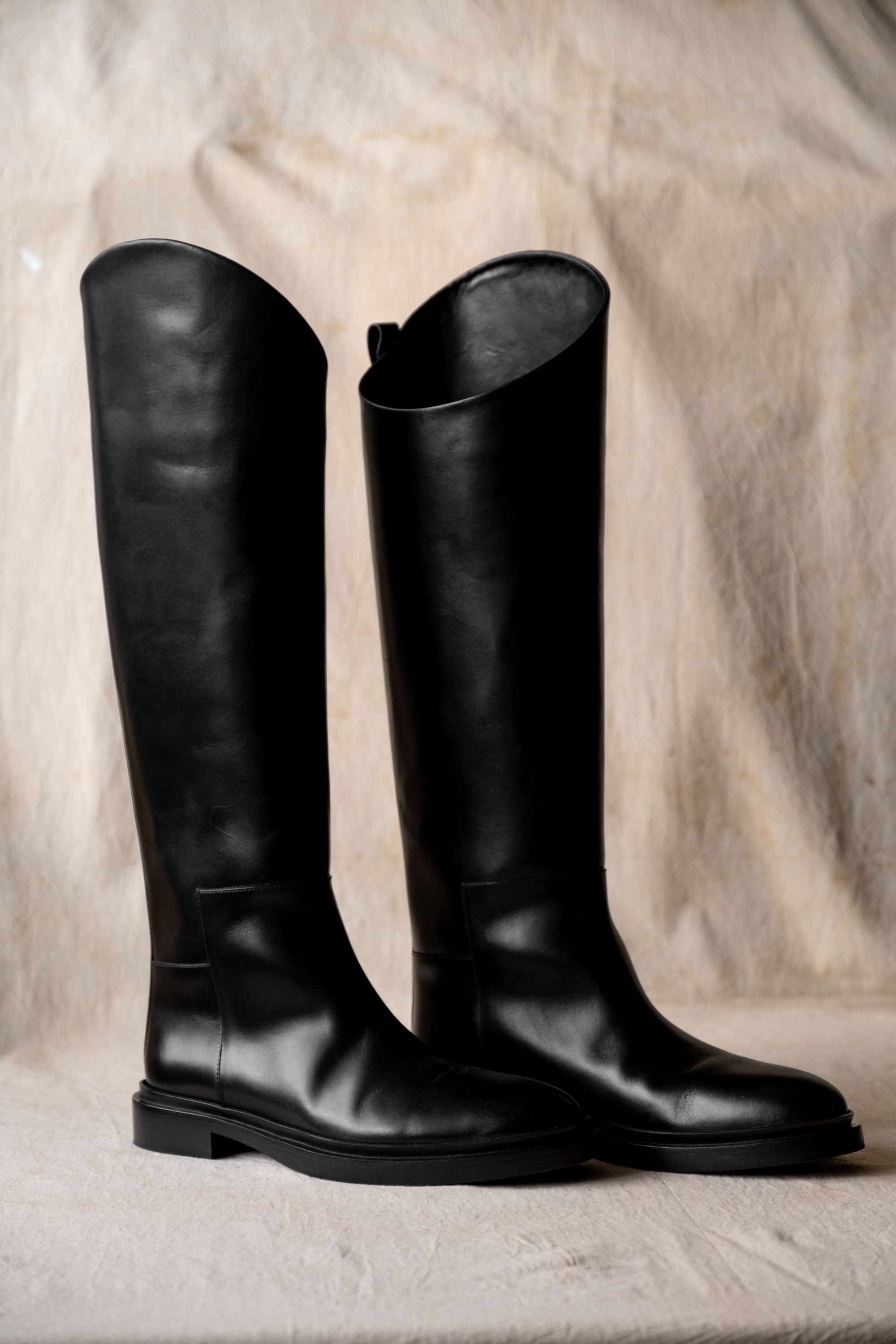 Jil Sander Leather Riding Tall Boots