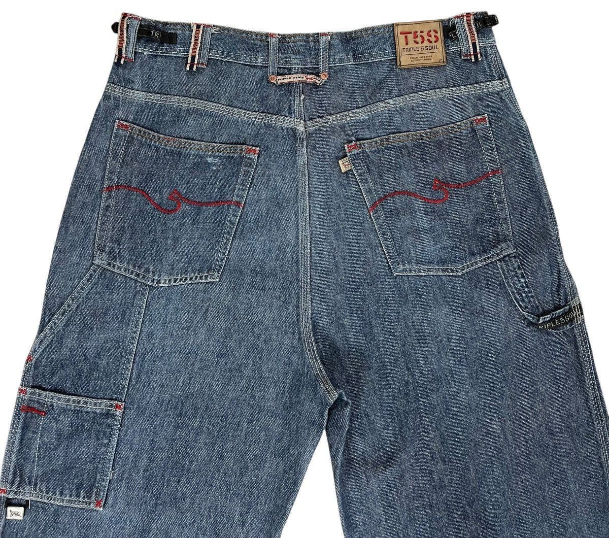 Triple 5 Soul 90s Vintage Distressed Triple Five Soul Baggy Jeans Size US 38 / EU 54 - 6 Thumbnail