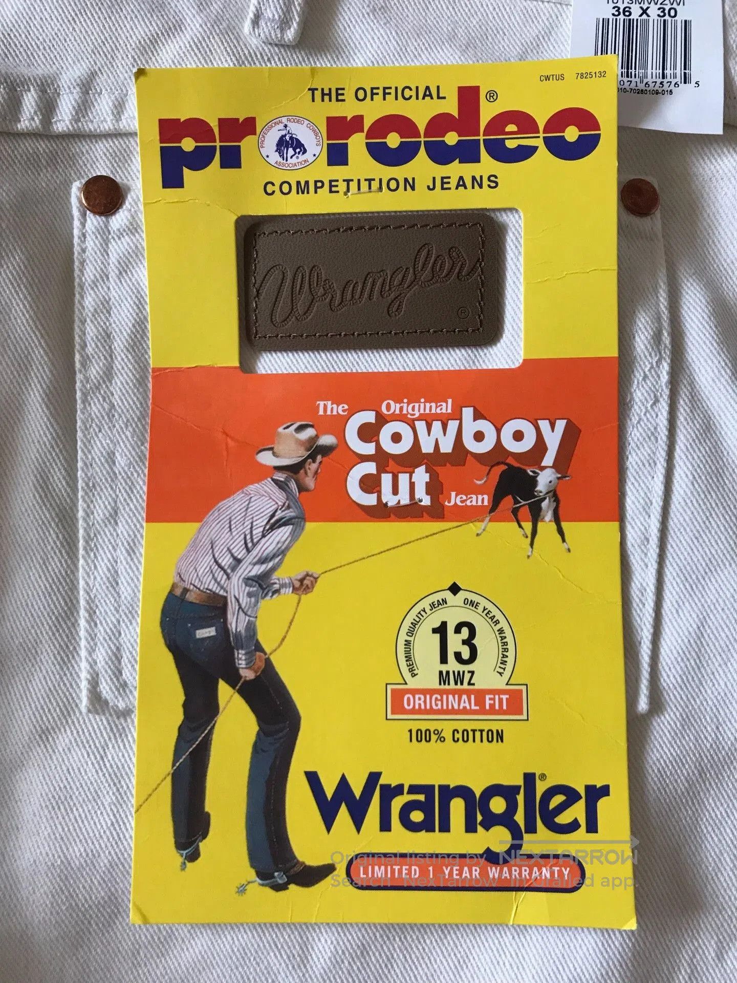 Wrangler Wrangler 13MWZ White Jeans W36L30. Size US 36 / EU 52 - 6 Thumbnail
