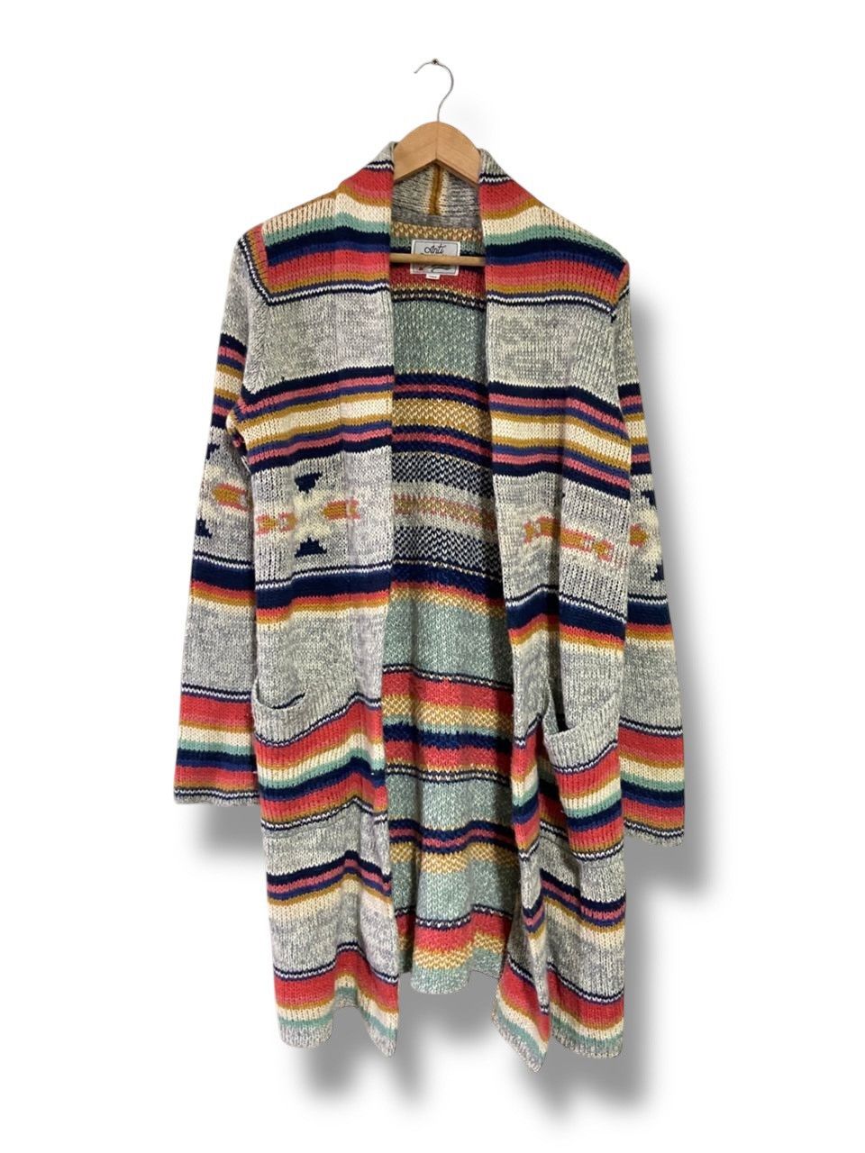 Japanese Brand Anti Ballistic Aztec Outerwear Long Cardigan (164) Size ONE SIZE - 2 Thumbnail