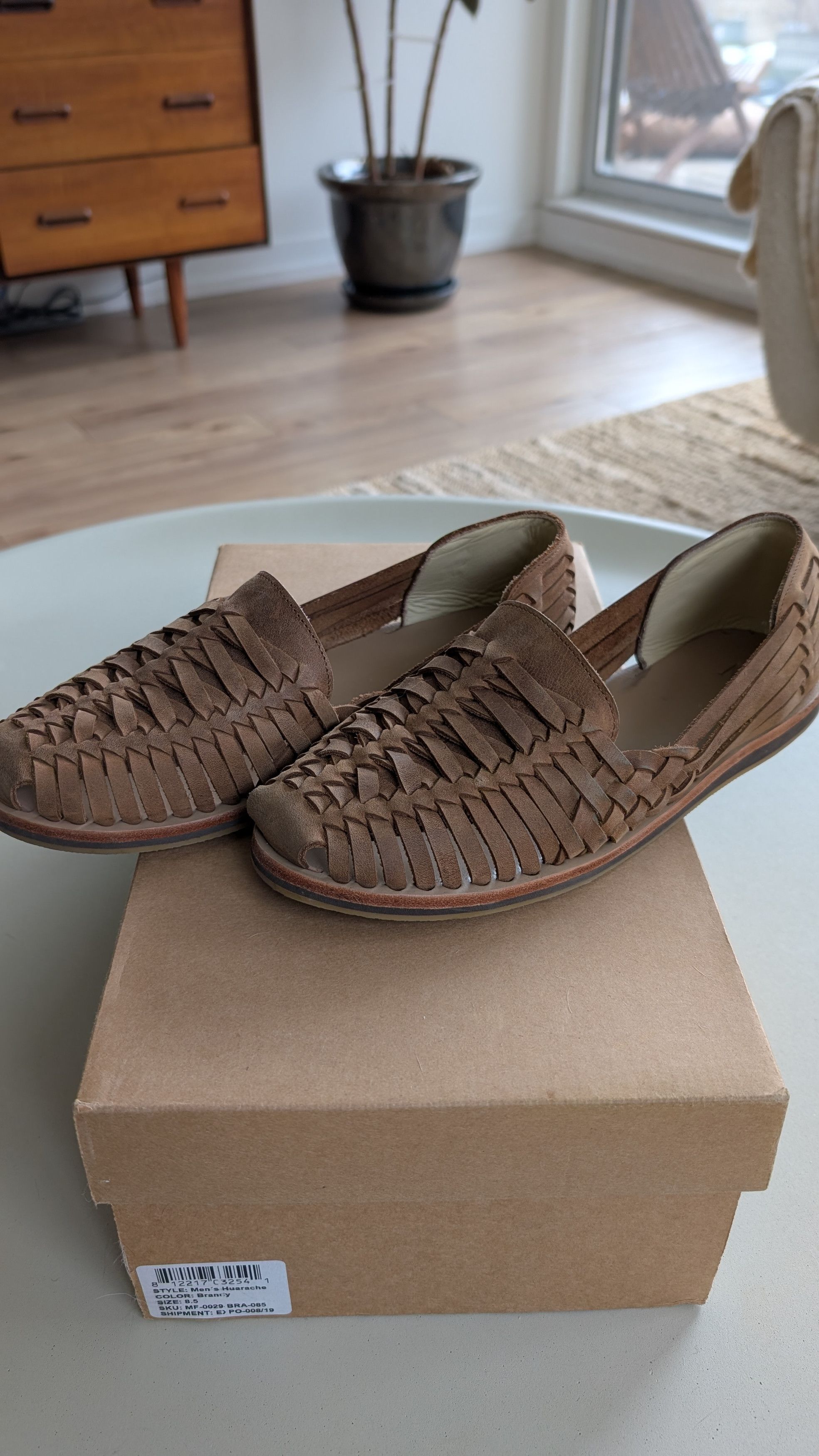Nisolo Leather Huarache Sandals - Tobacco - 8.5