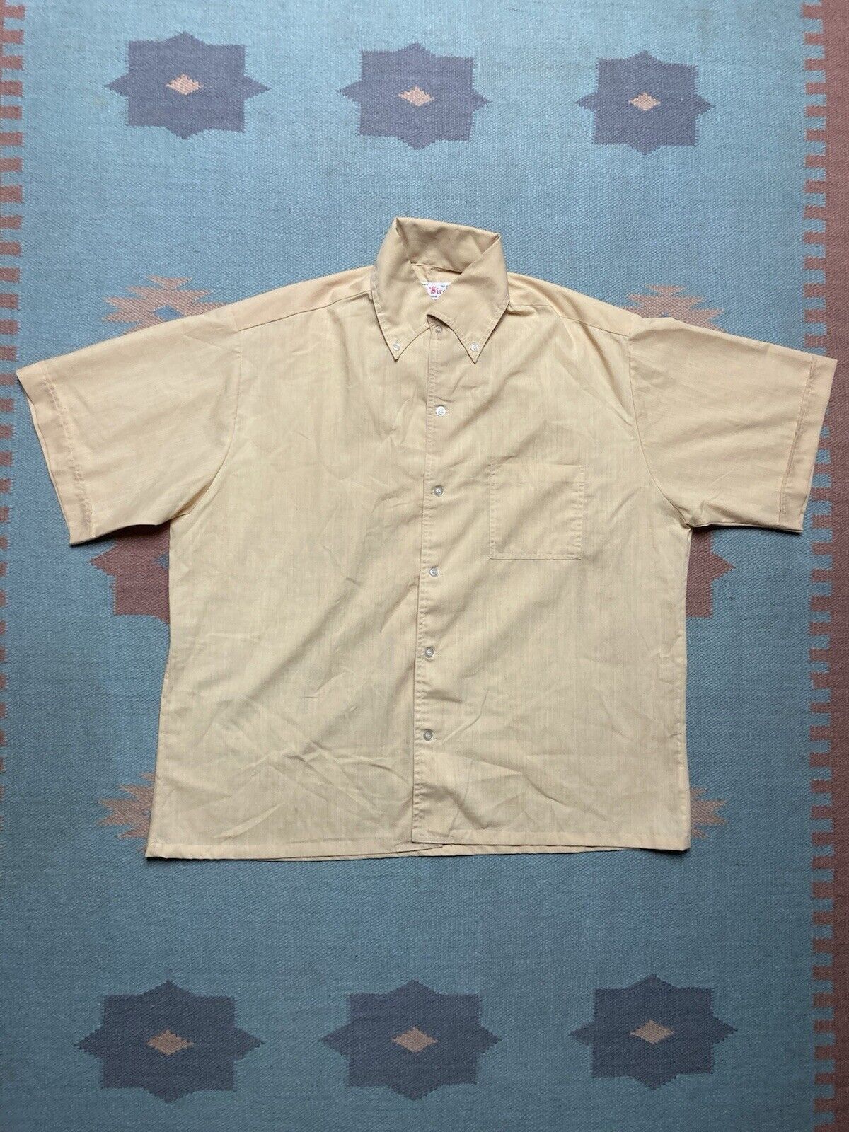 Vintage VTG 60s button shirt pale yellow lightweight cotton large Size US L / EU 52-54 / 3 - 1 Thumbnail