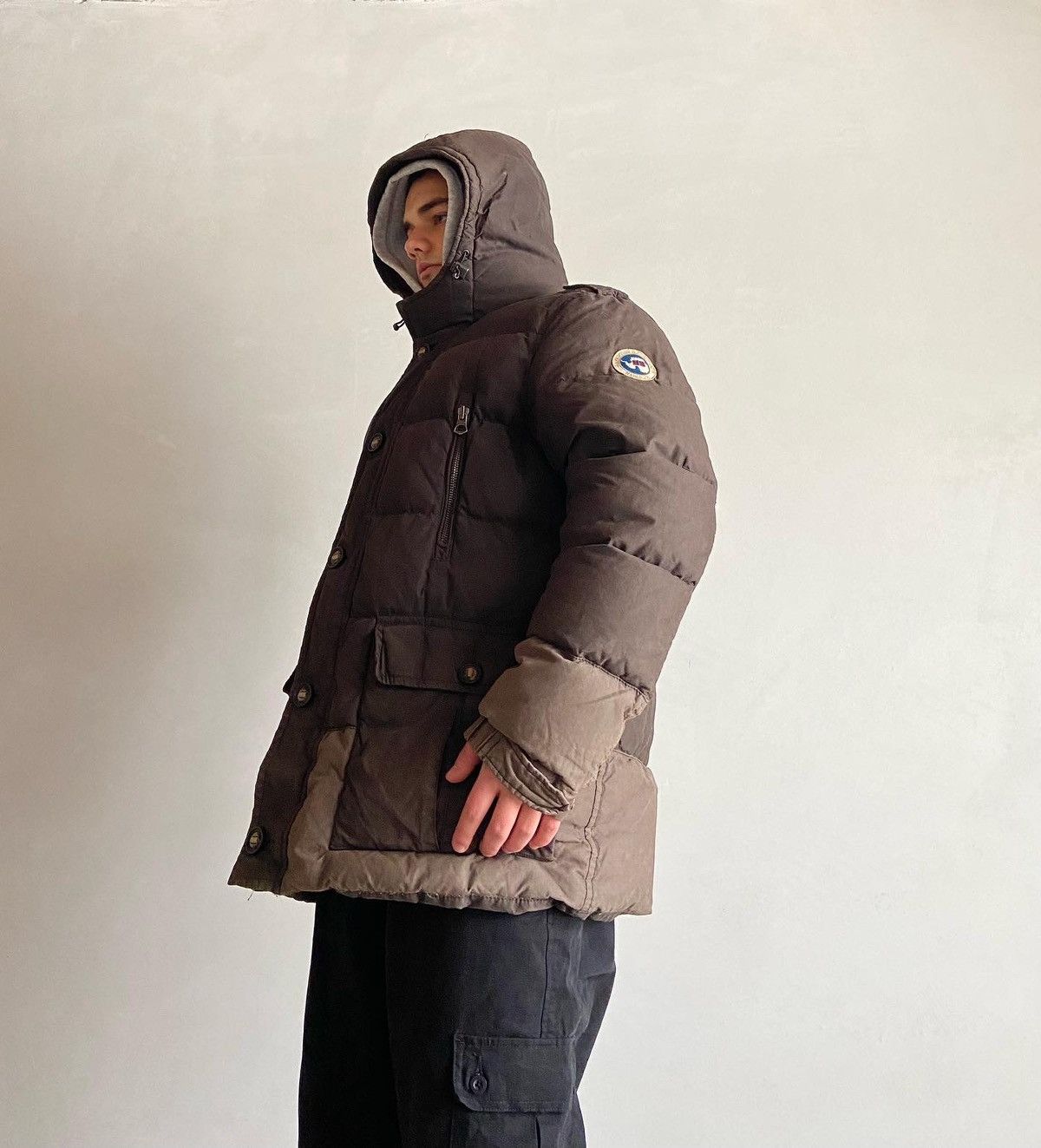 image of Vintage Napapijri Puffer Parkas Jacket Mens Very in Brown (Size XL)