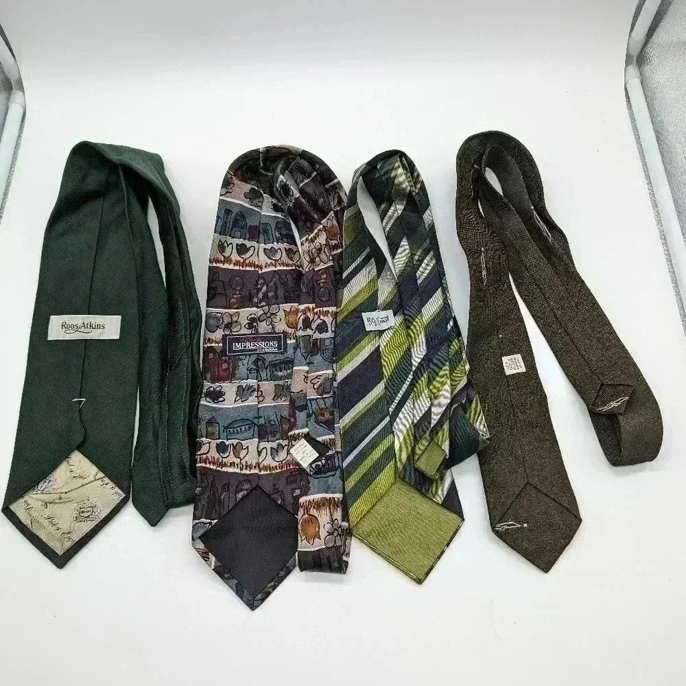 Vintage 4 Green Vintage Ties Roos Atkins, Cintas, BJ Ernst and Unb Size ONE SIZE - 2 Thumbnail