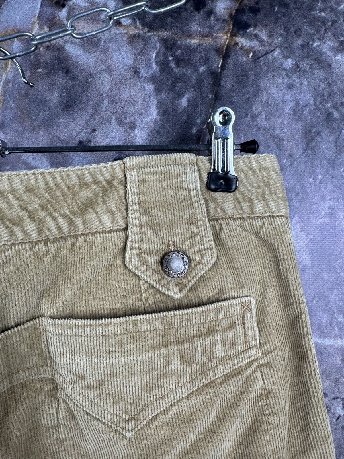 Dolce & Gabbana Men’s Dolce & Gabbana Beige Corduroy Wide Leg Flare Pants Size US 28 / EU 44 - 14 Thumbnail