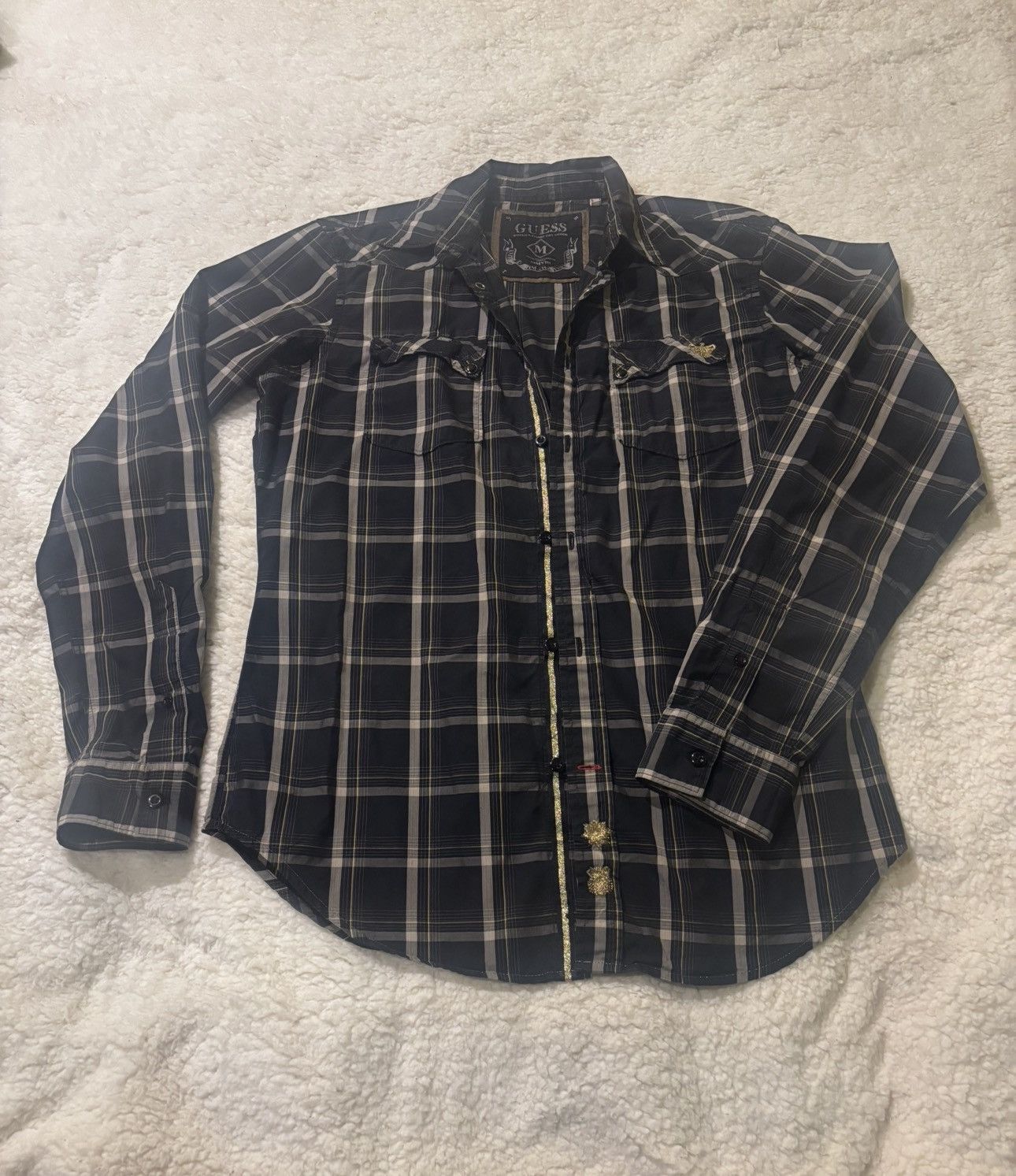 Guess Men’s black plaid shirt2233 Size US M / EU 48-50 / 2 - 1 Thumbnail
