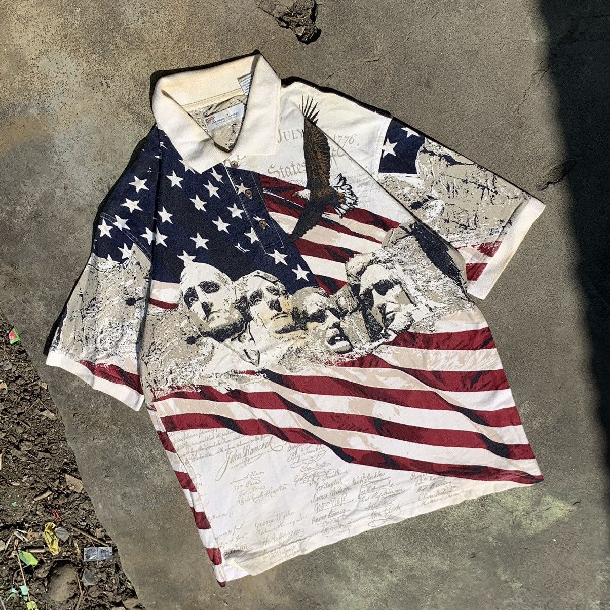 Vintage American summer polo’s american flag AOP Size US L / EU 52-54 / 3 - 2 Thumbnail