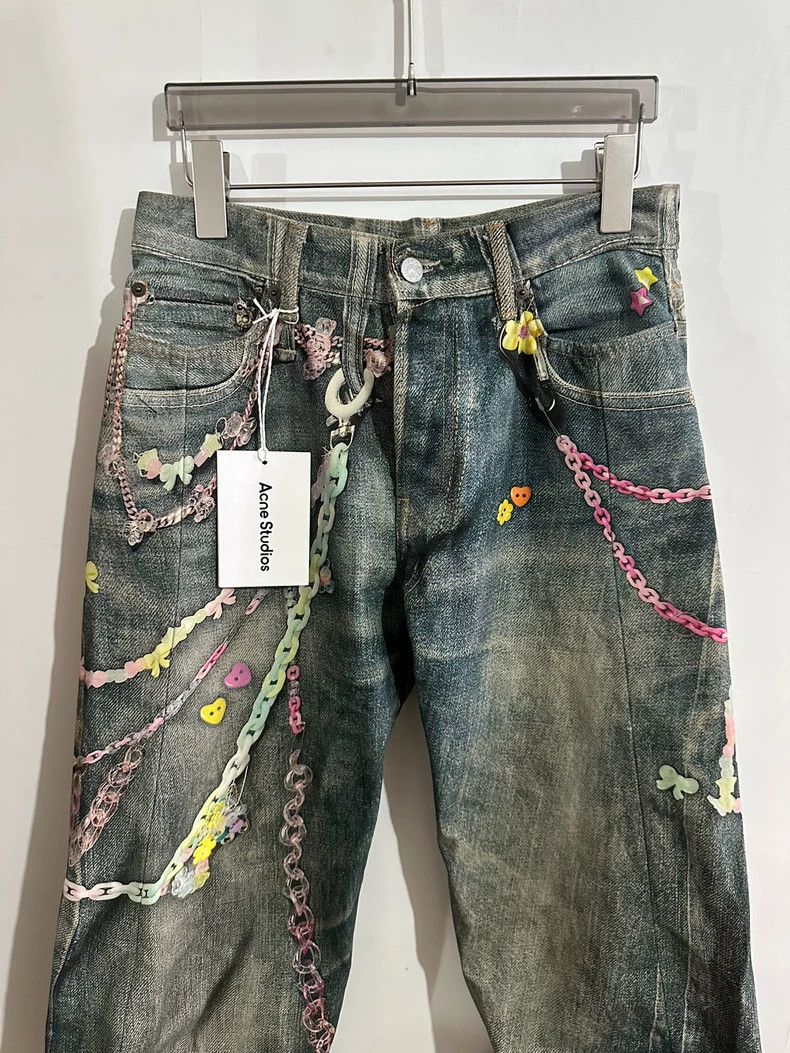 Acne Studios Acne Studios Candy chain 3D printed loose curved knife jea Size US 28 / EU 44 - 3 Thumbnail