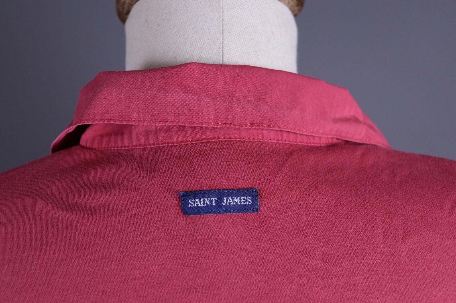 Saint James Saint James Red Long Sleeve Pullover Pockets Overshirt Shirt Size S / US 4 / IT 40 - 12 Thumbnail