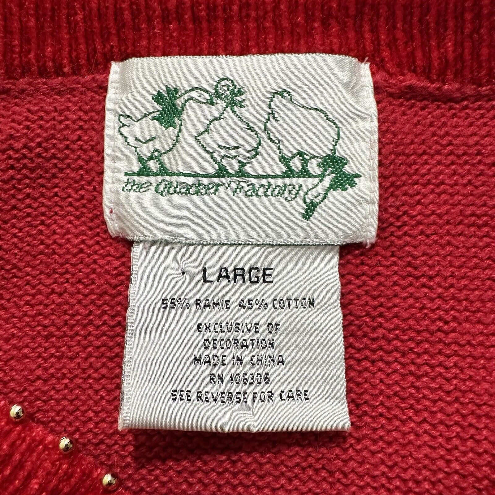 Other Vintage Quacker Factory Large V-Neck Sweater American Flag Size L / US 10 / IT 46 - 3 Thumbnail