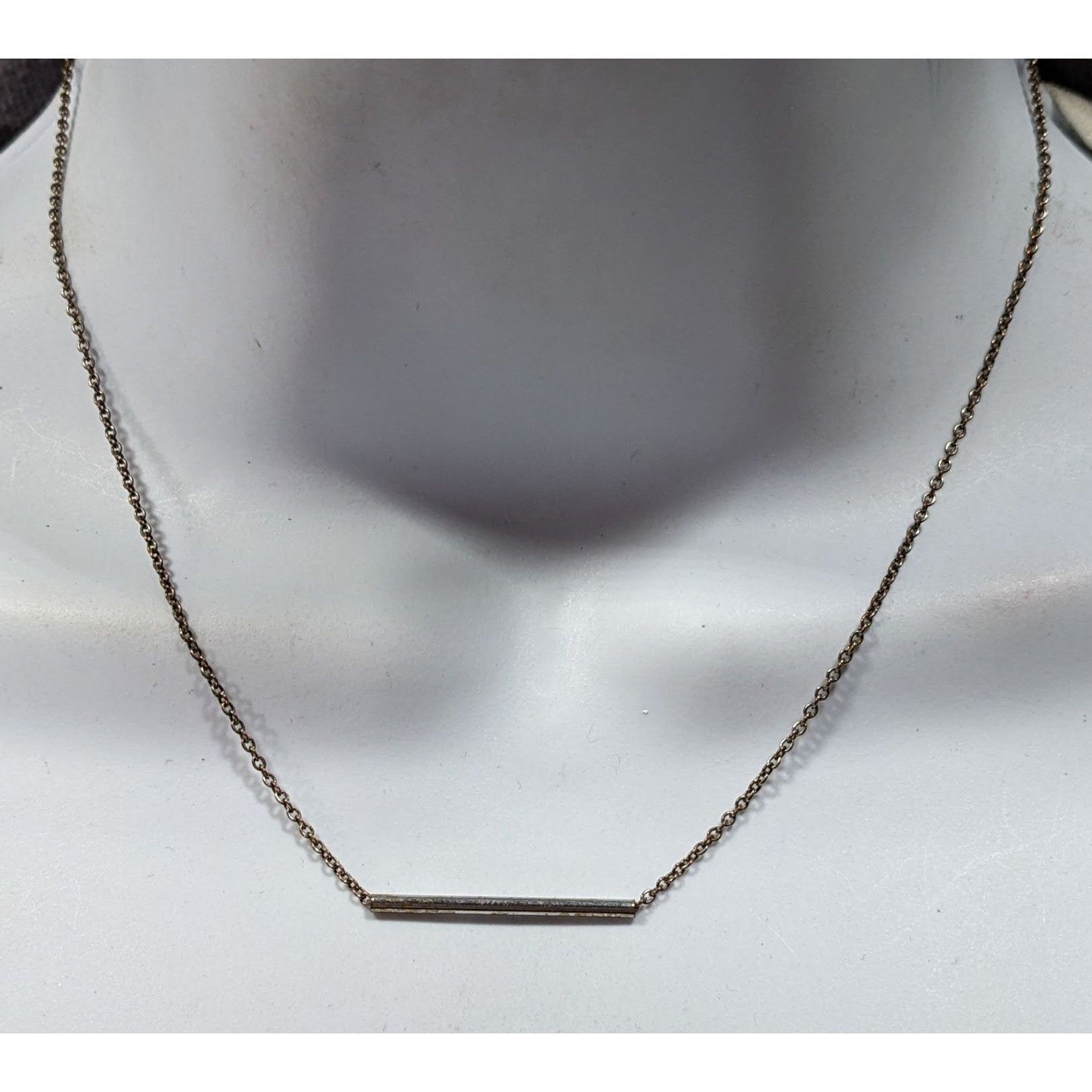 Other Minimalist Silver Tone Tube On Chain Necklace Size ONE SIZE - 2 Thumbnail