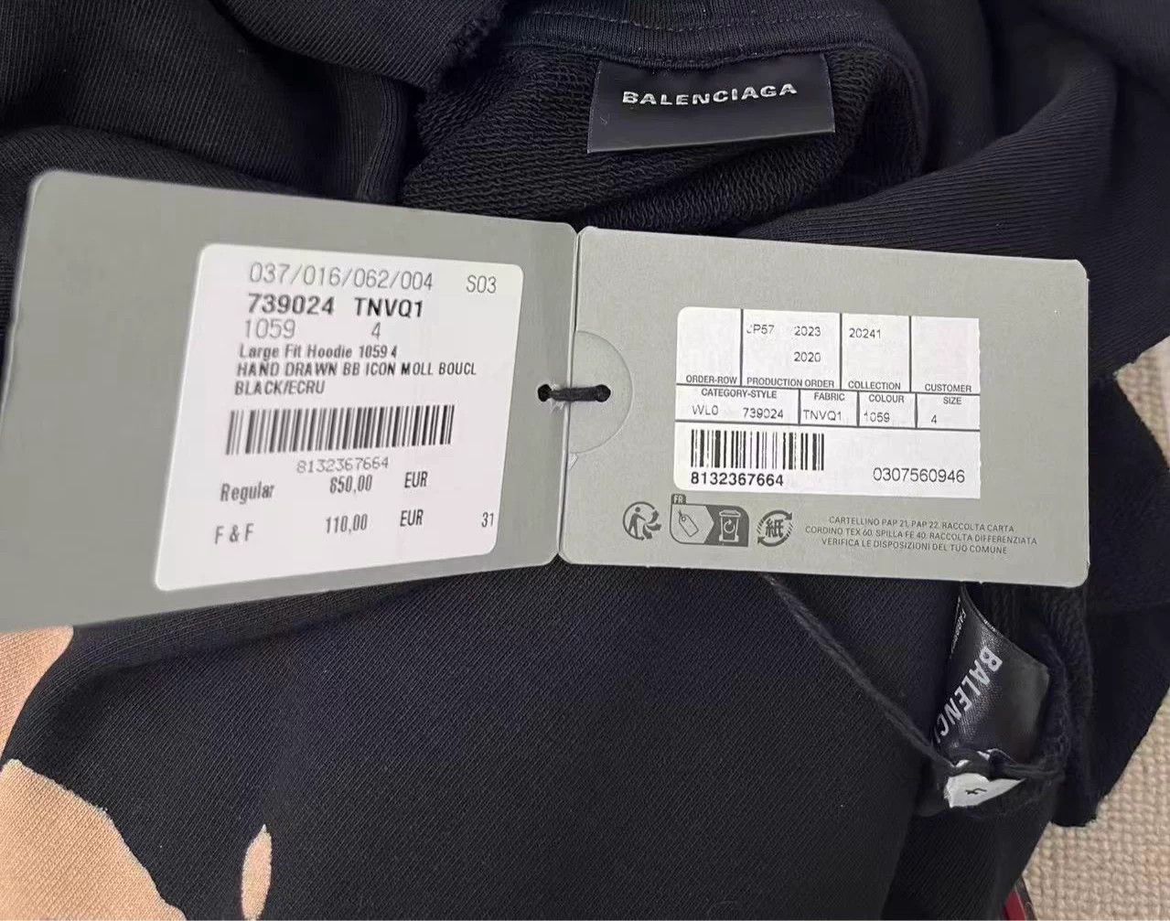 Balenciaga Balenciaga logo print oversized hoodie men's new XS/4 Size US XS / EU 42 / 0 - 7 Thumbnail