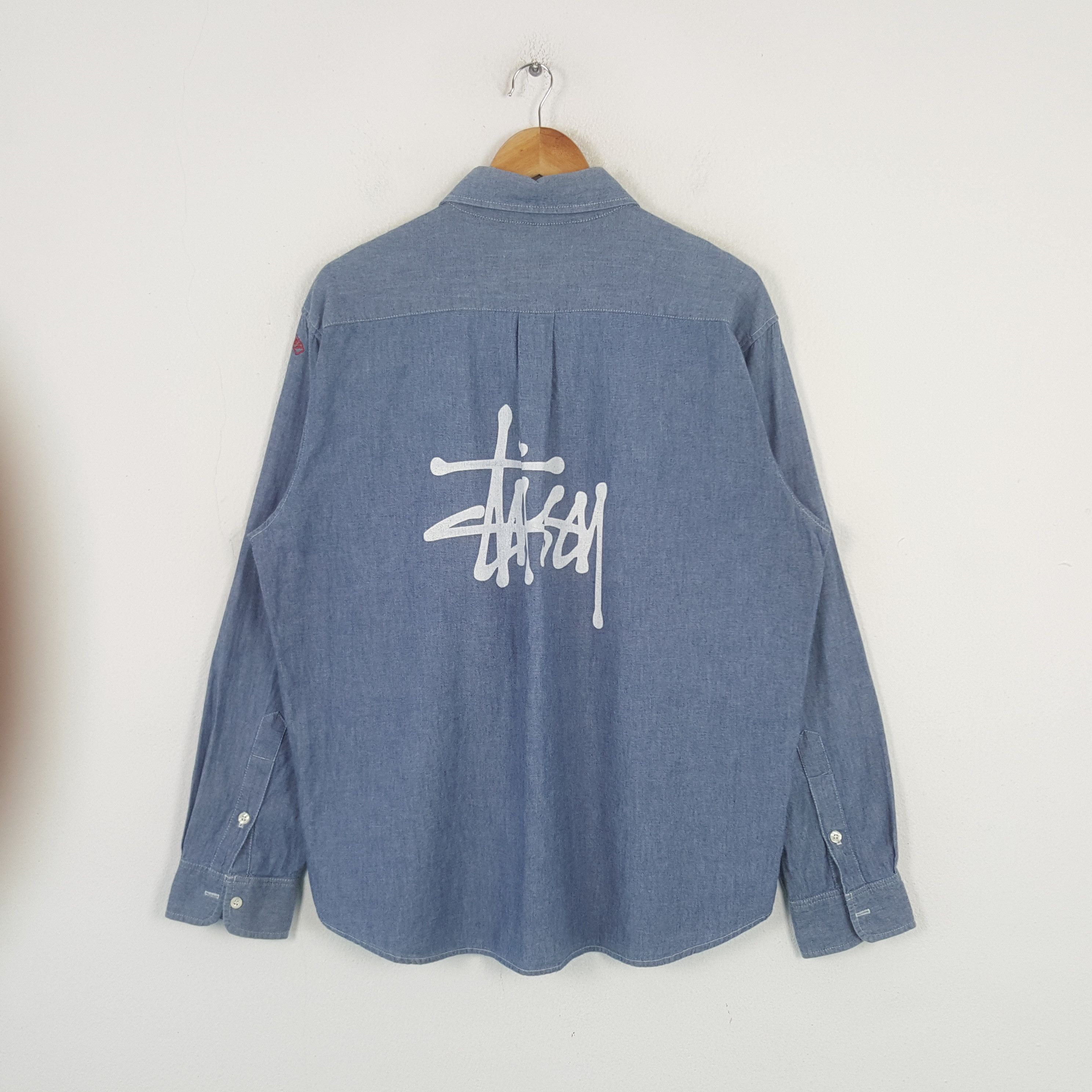 Vintage Stussy American Brand Denim Shirt Button Up C294N24